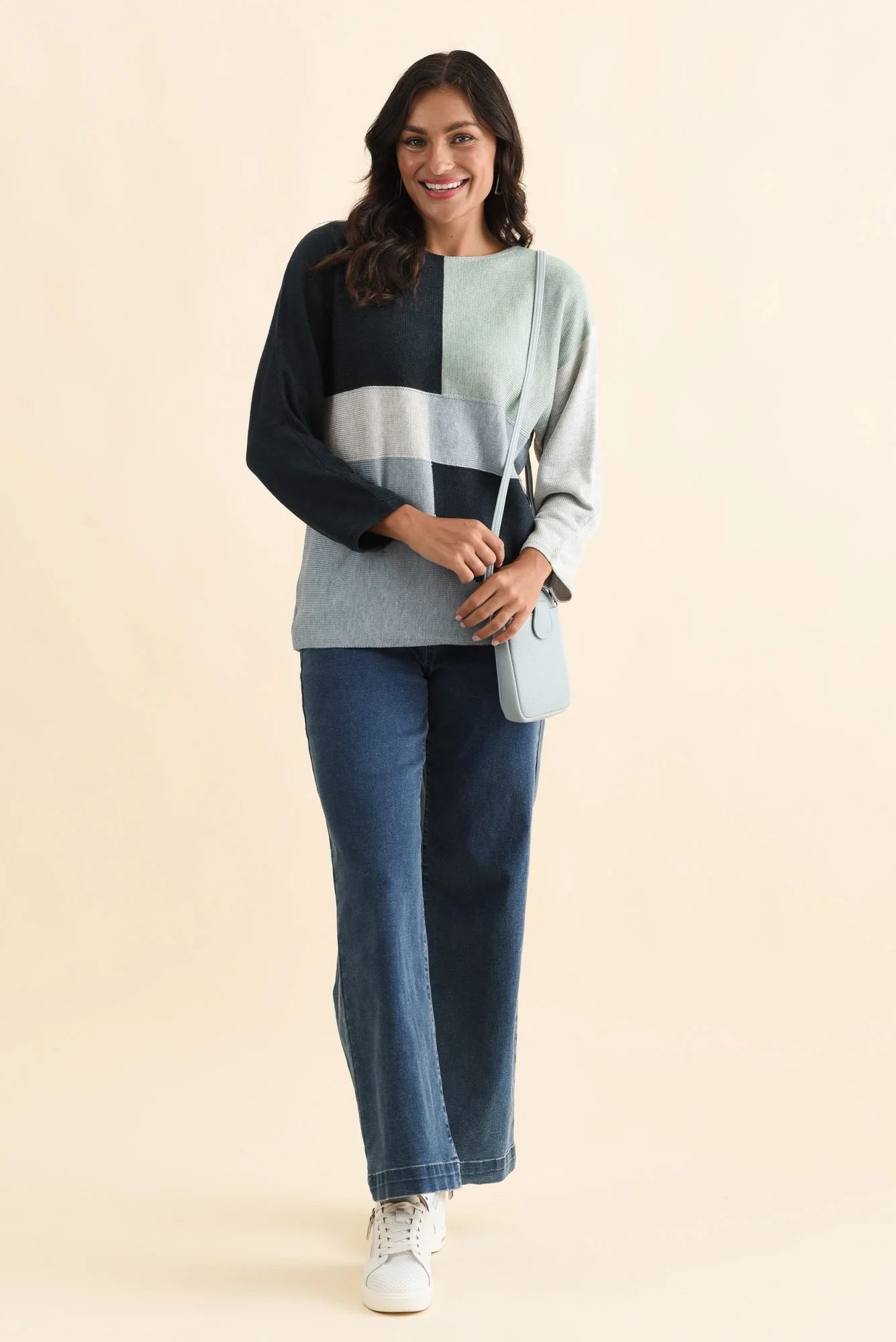 Acton Blue Splice Wool Blend Sweater - Image 2