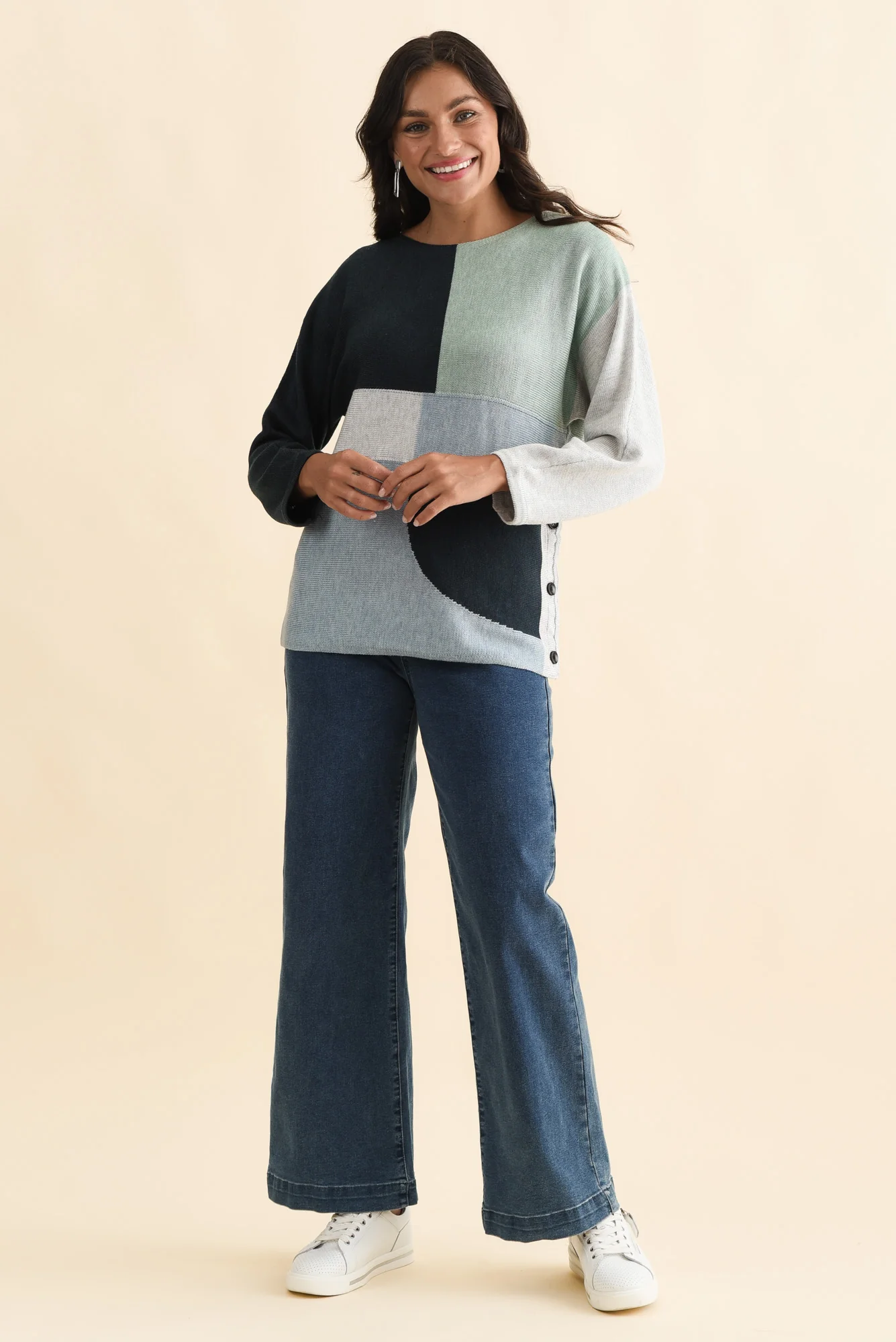 Acton Blue Splice Wool Blend Sweater - Image 6