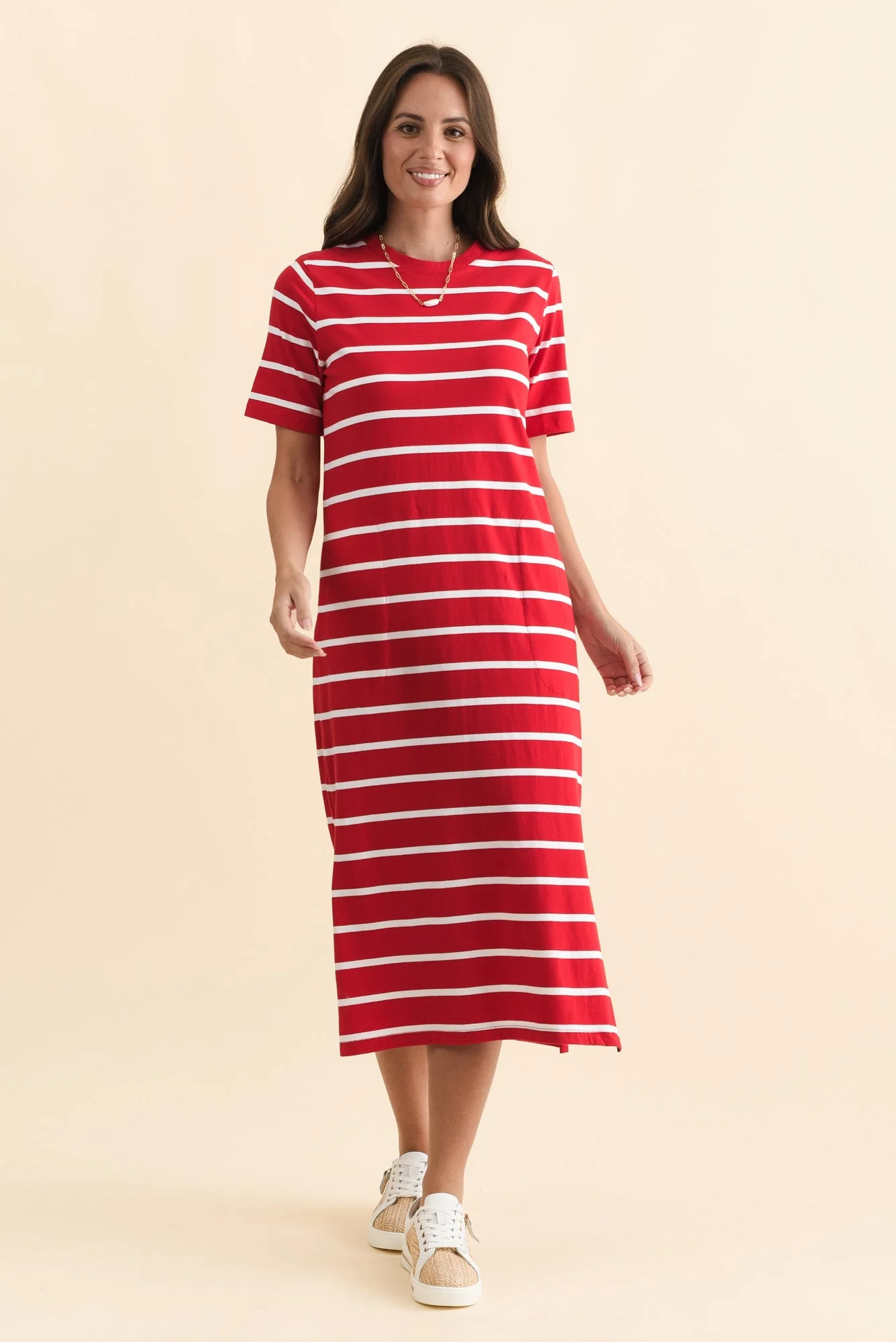 Annaleigh Crimson Stripe Pocket Dress - Image 2