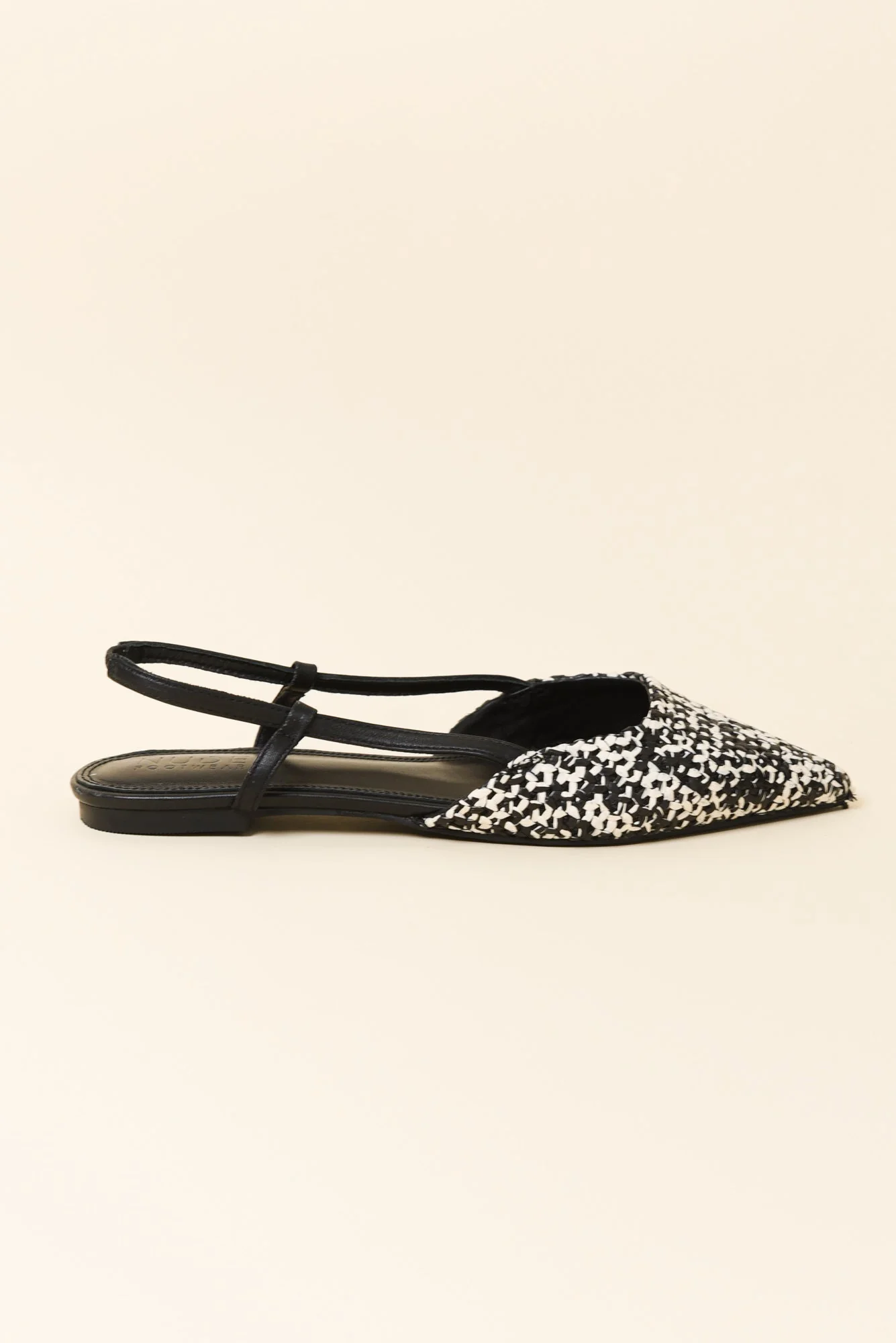 Ava Black Leather Slingback Mule