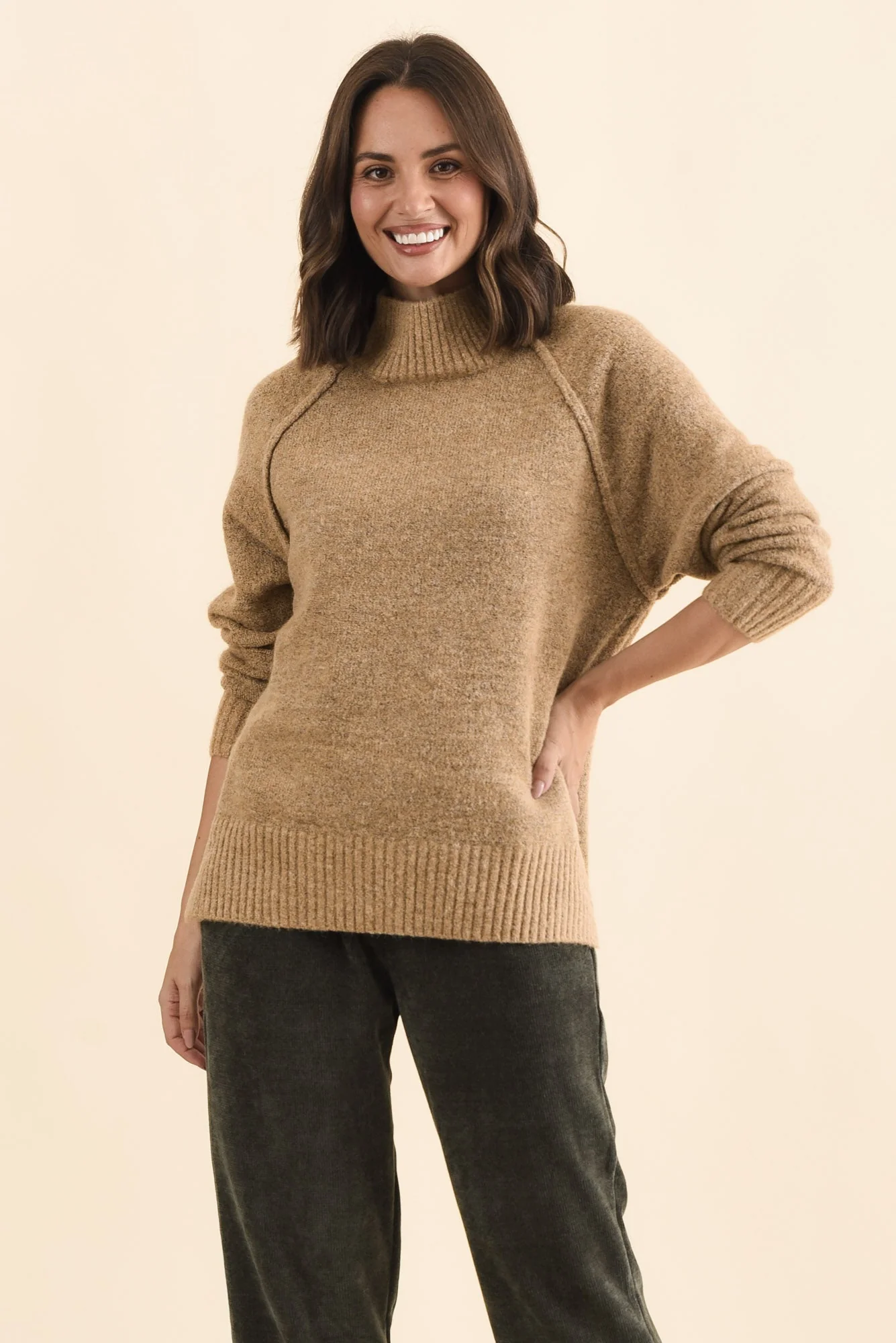 Baker Light Brown Knit Sweater
