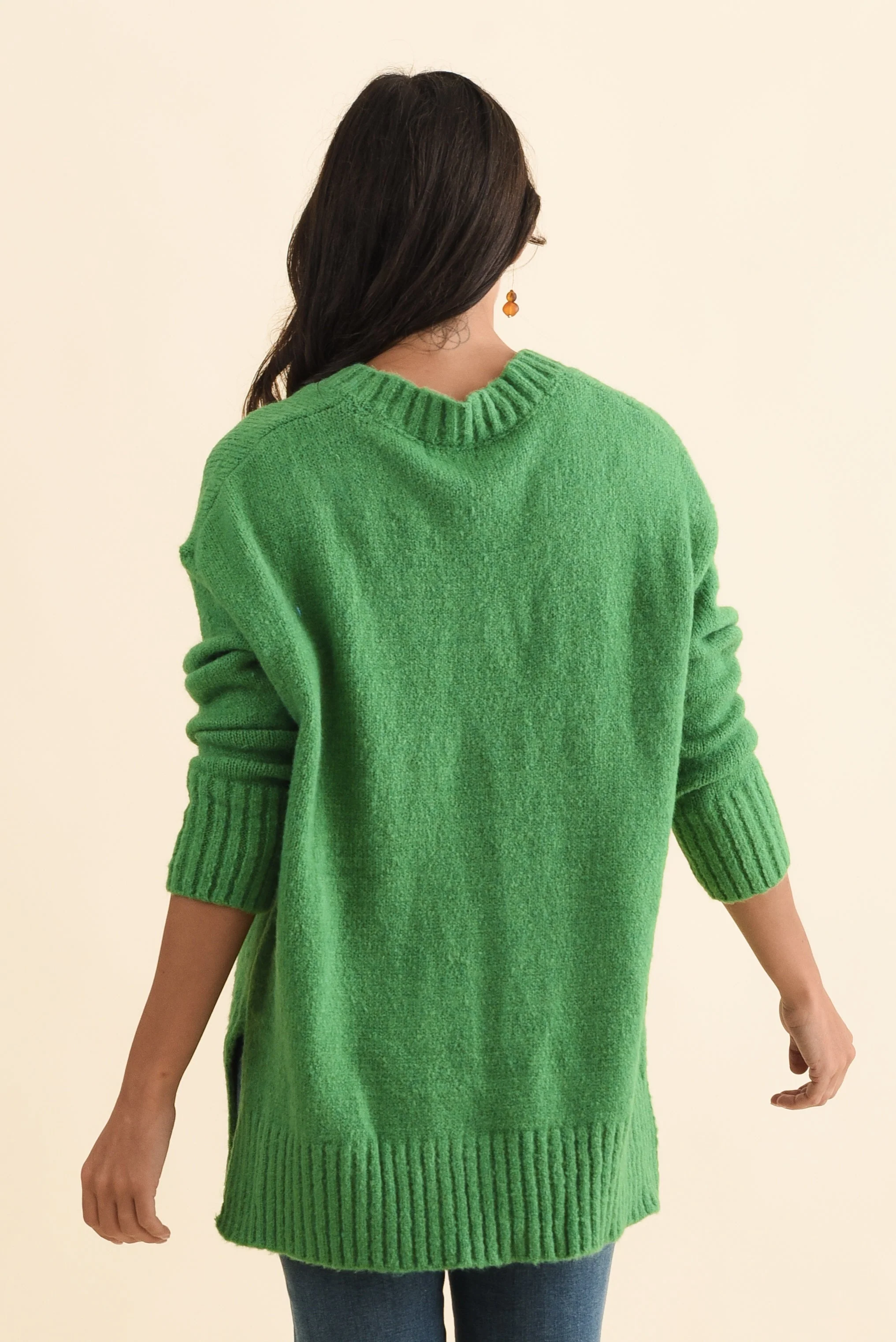Brilla Green V Neck Sweater - Image 4