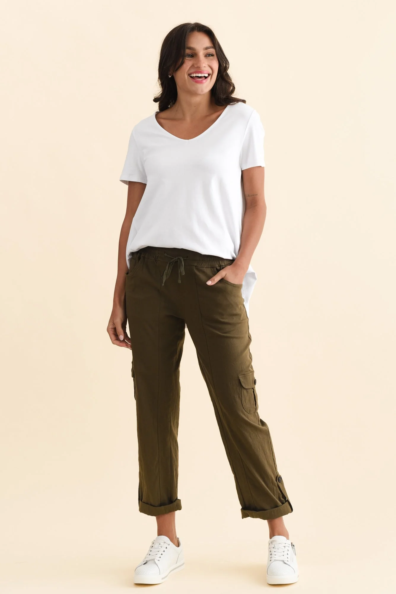 Colette Khaki Cargo Pants - Image 8