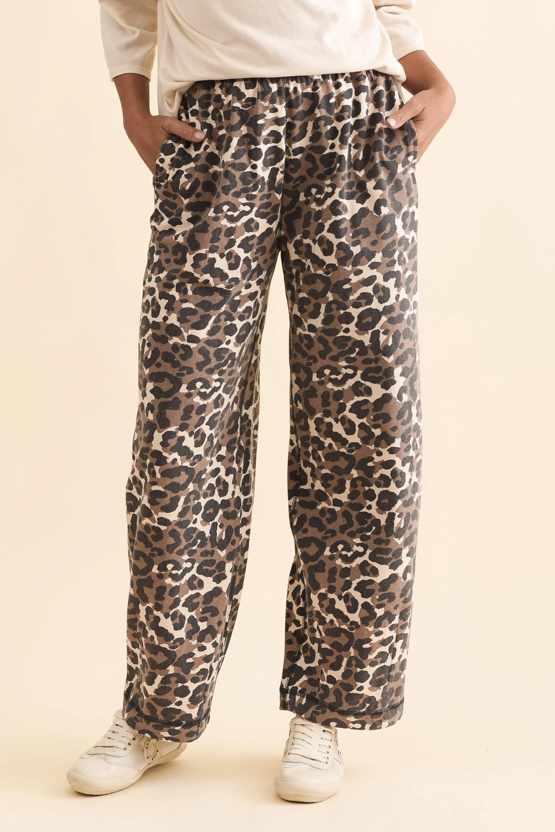 Days Brown Leopard Cotton Sweatpants