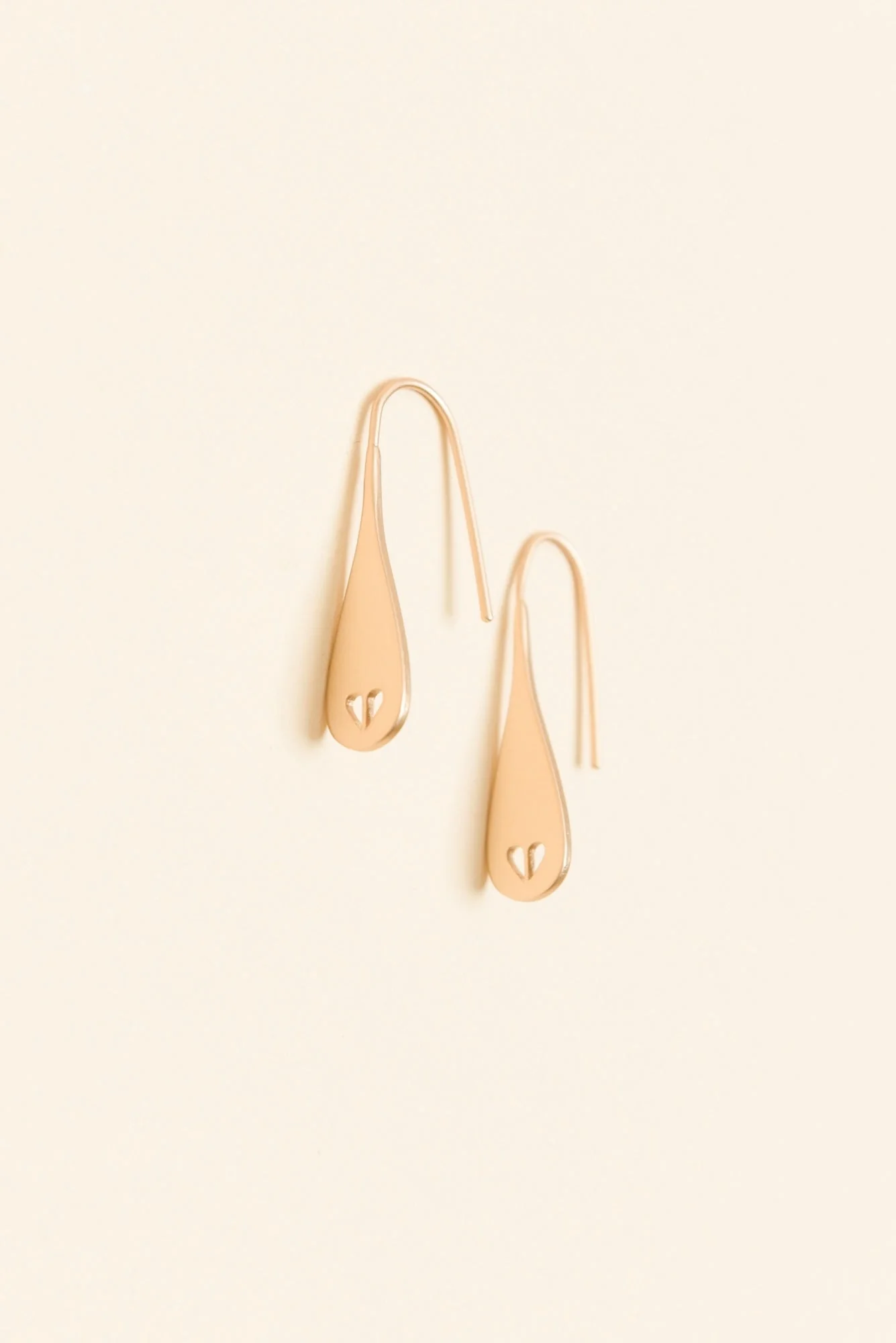 Delia Gold Heart Drop Earrings