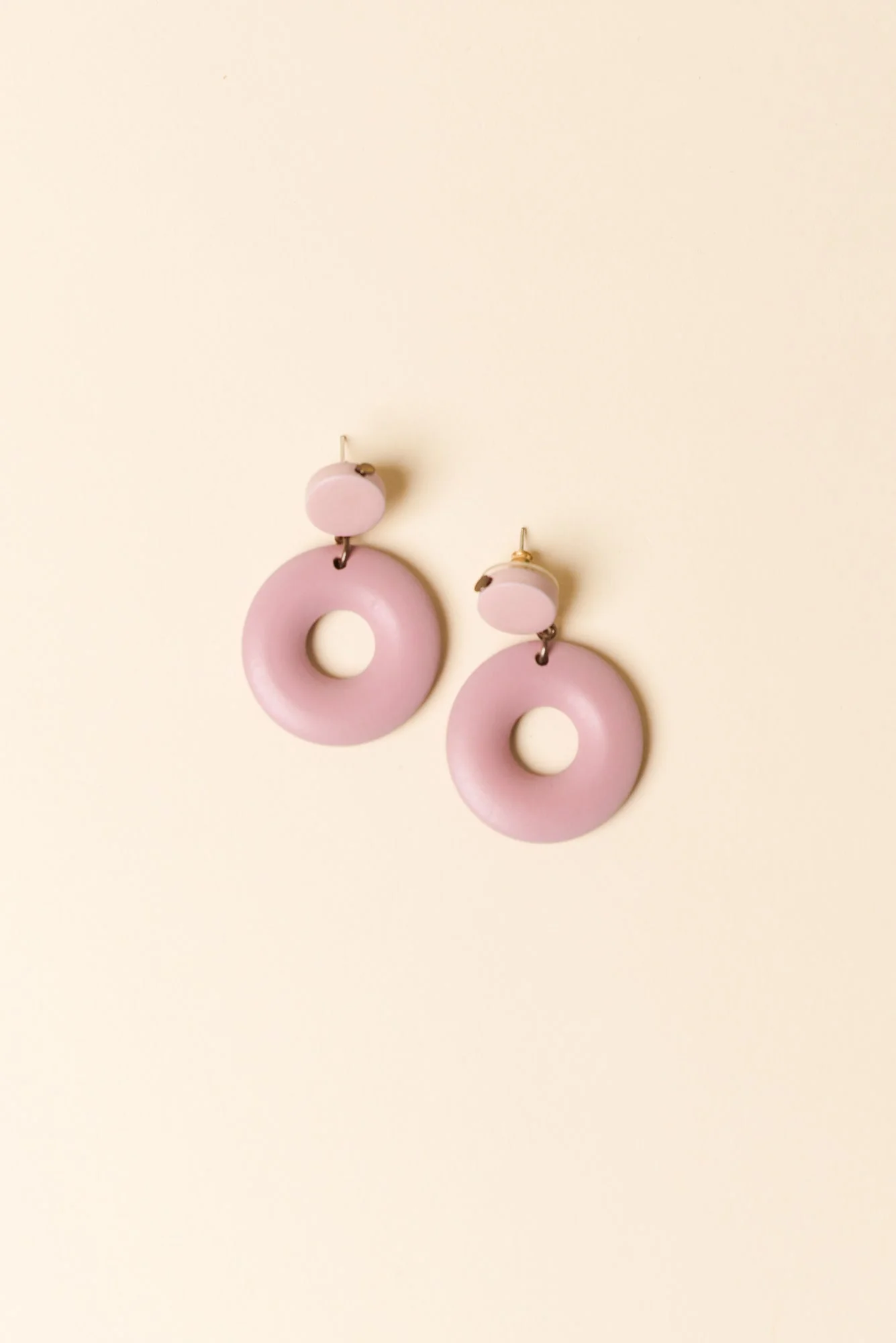 Dia Pink Circle Drop Earrings