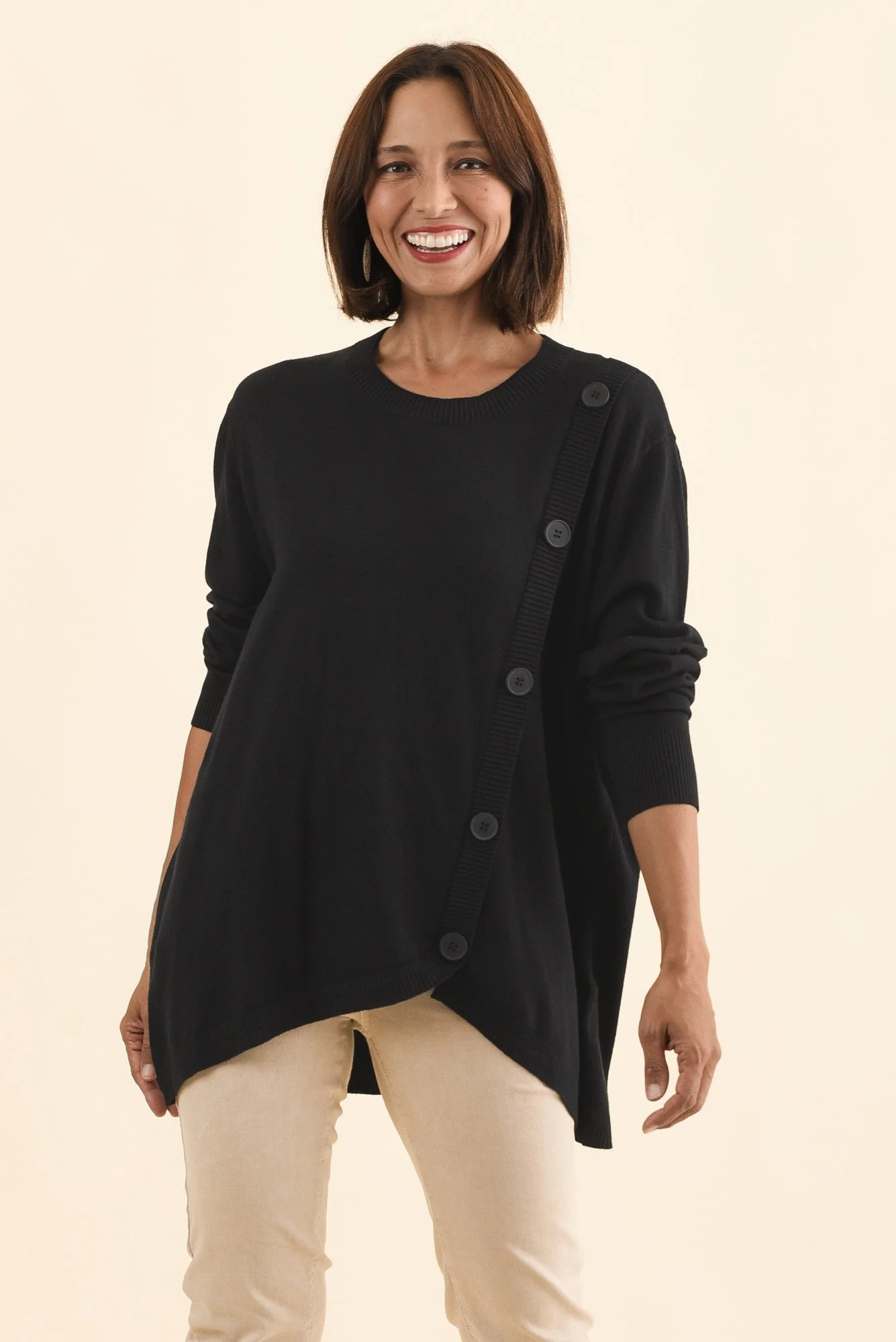 Dianne Black Button Knit Sweater