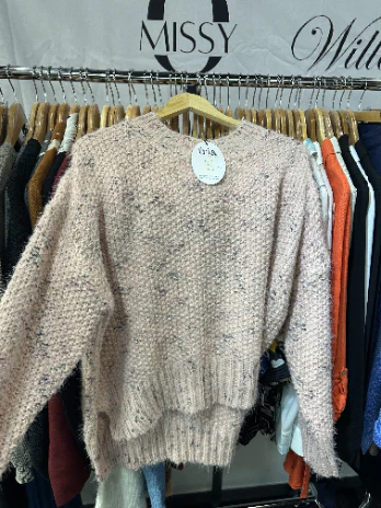 Dunham Pale Pink Speckle Knit Sweater
