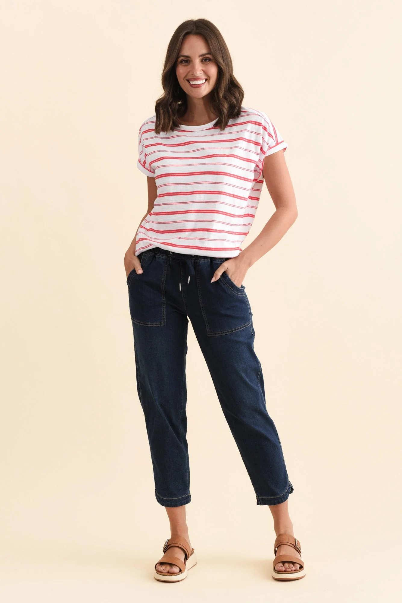 Eliana Dark Blue Denim Stretch Jeans - Image 2