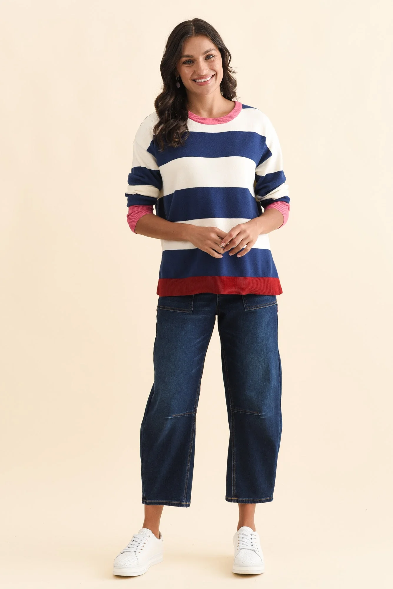 Elvie Blue Stripe Knit Sweater - Image 3