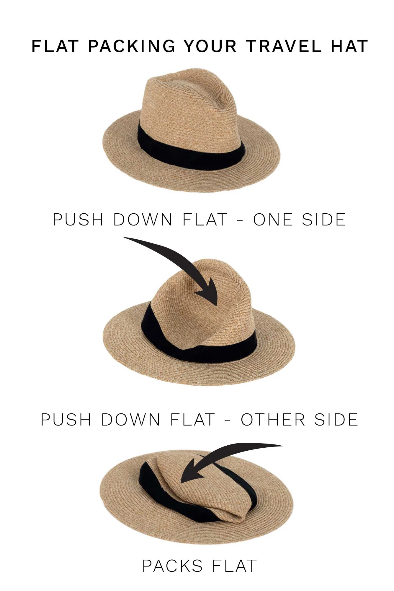 Fiona Taupe Wide Brim Travel Fedora - Image 5