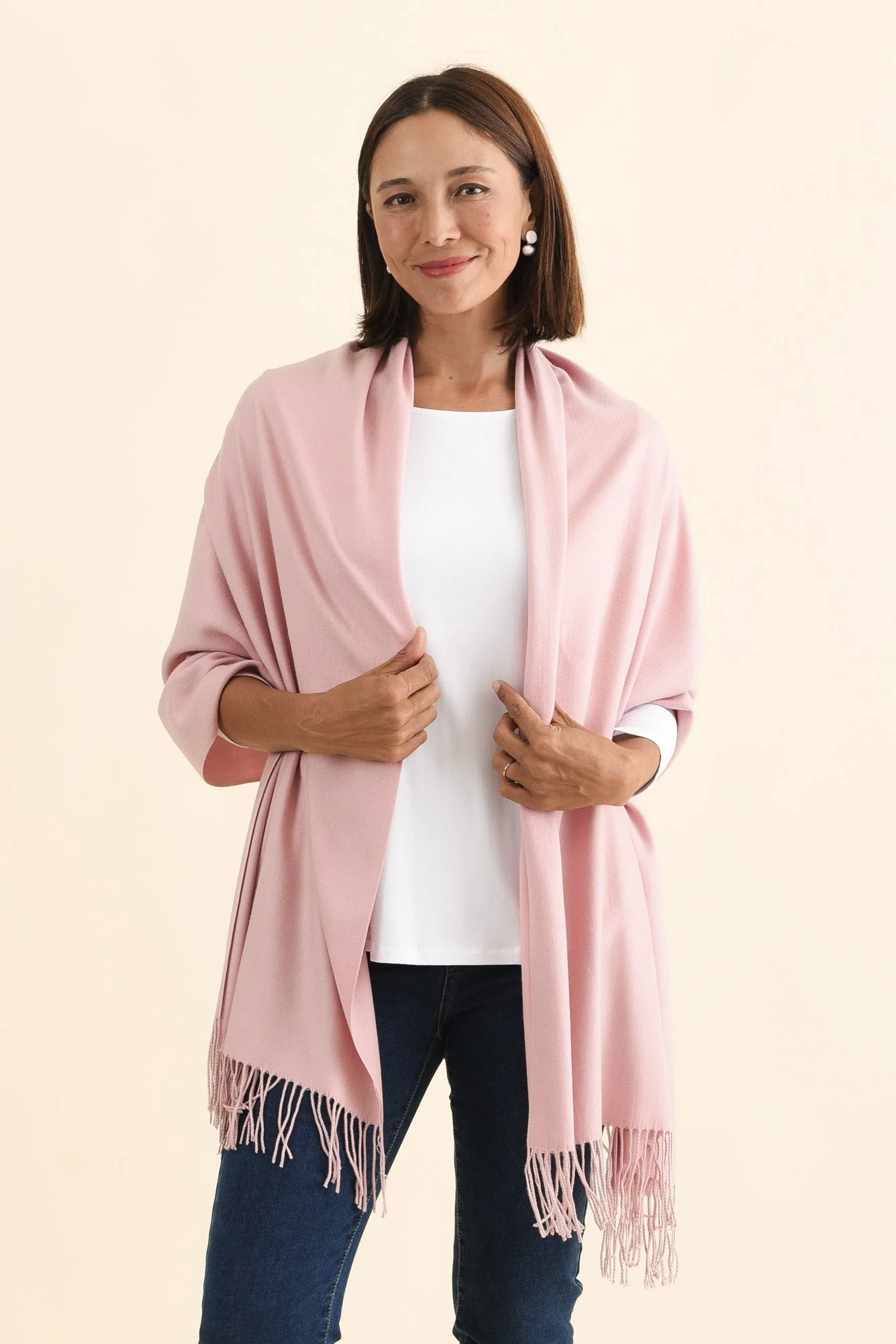 Heta Pink Cotton Pashmina Scarf
