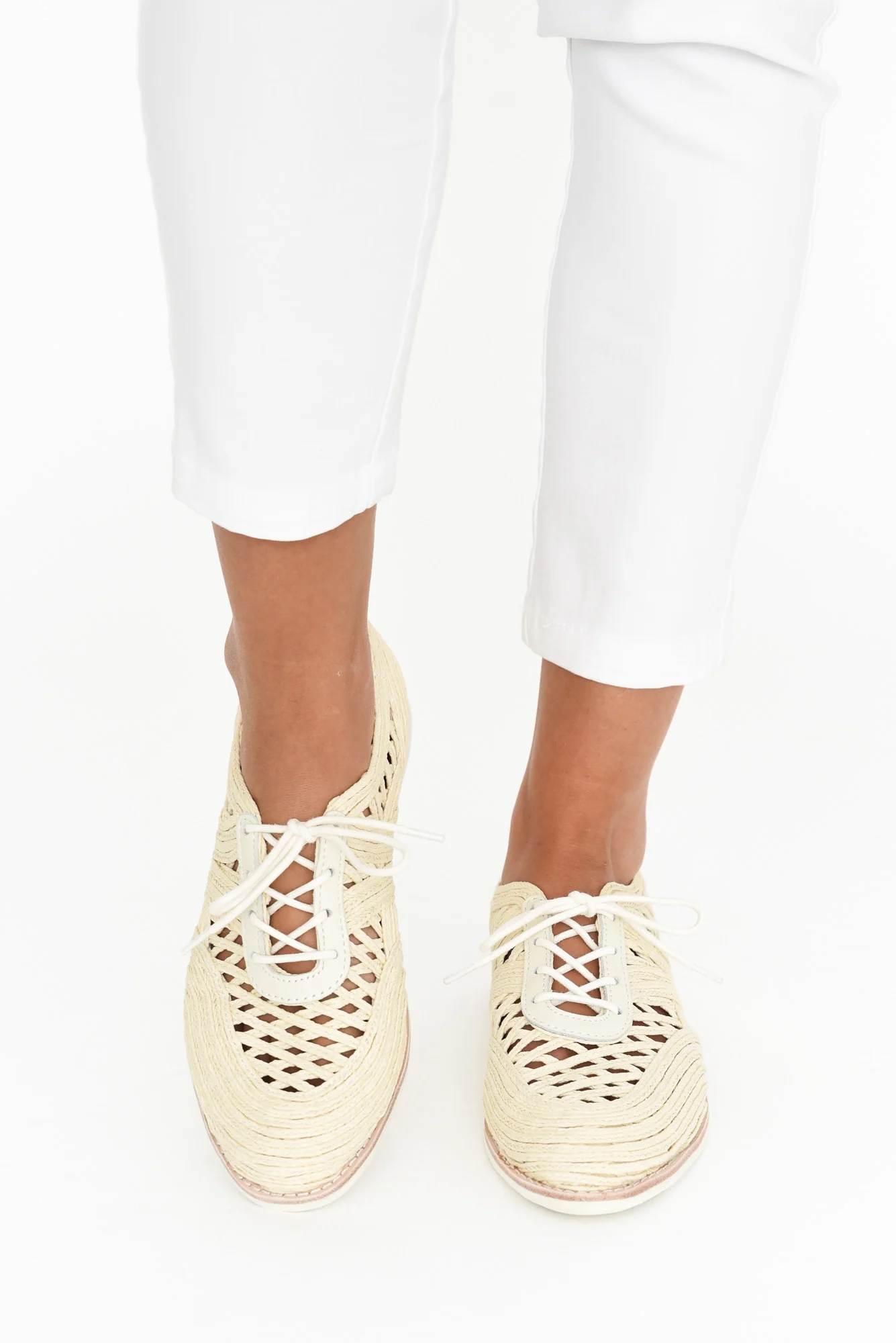 Kaye Cream Lace Up Shoe - Image 5