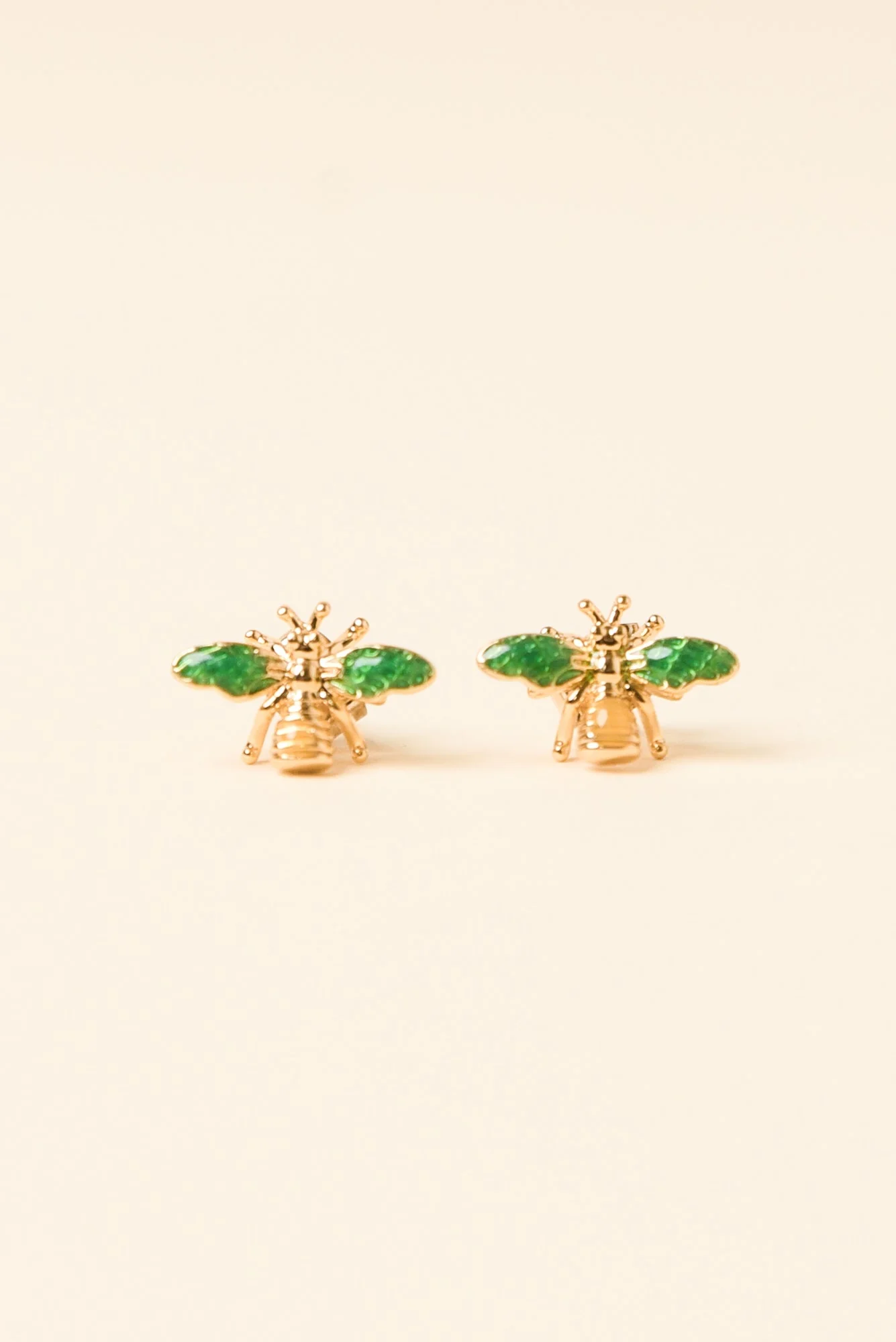 Kaylin Emerald Bee Stud Earrings