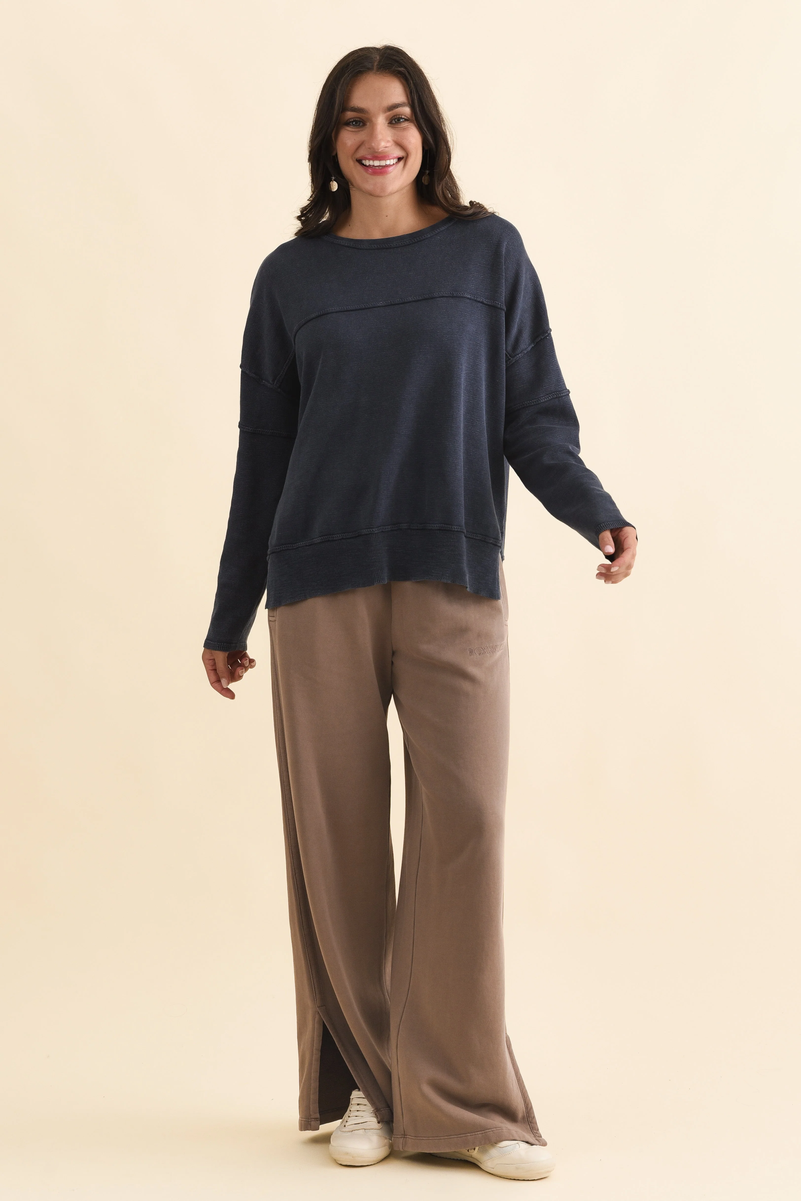 Kymberly Navy Cotton Knit Sweater - Image 6