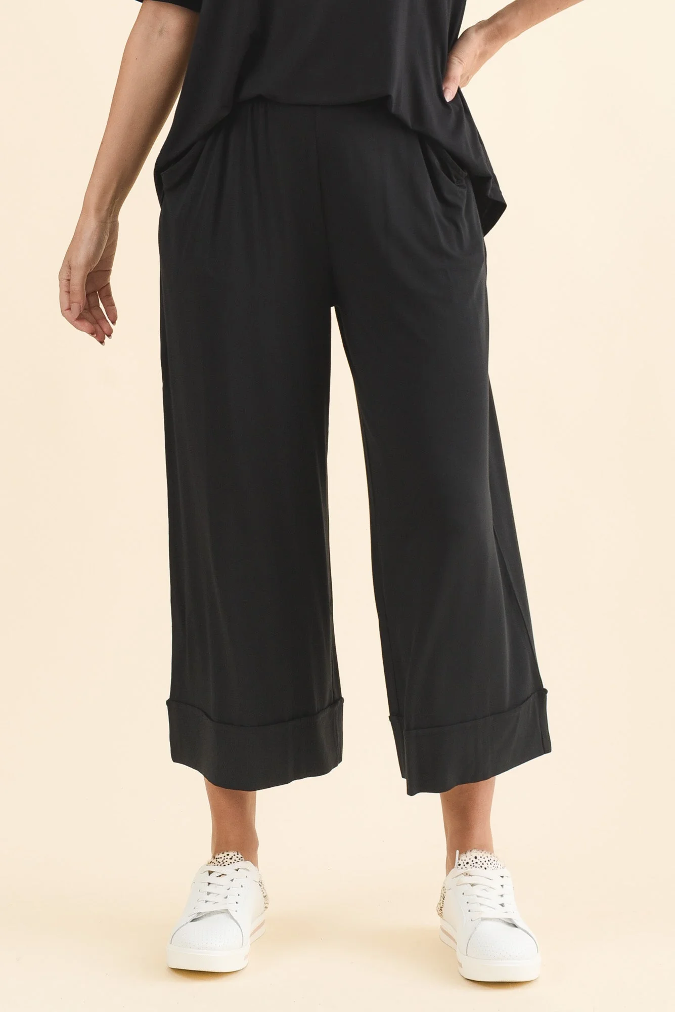 Lena Black Micro Modal Resort Pants