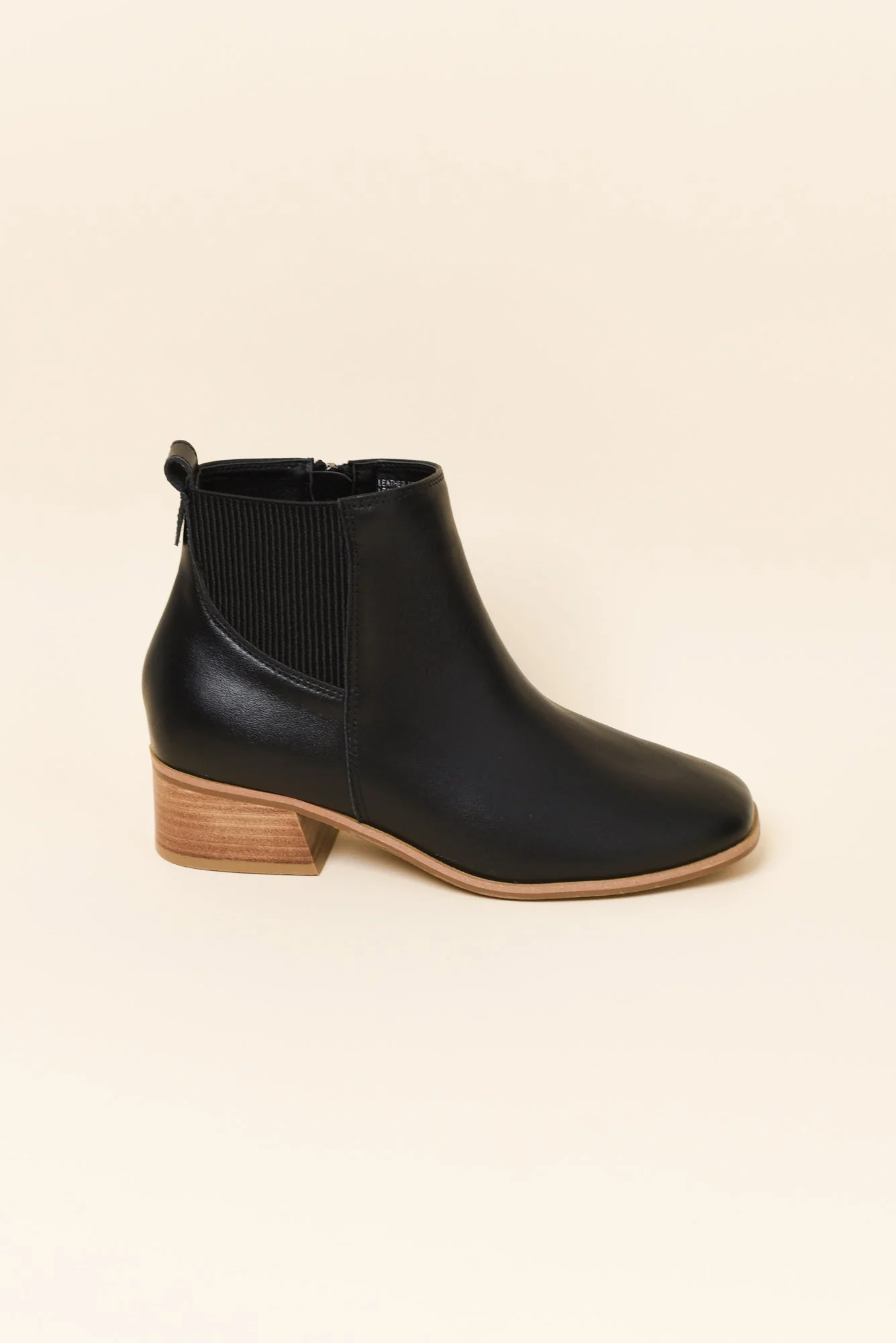Lyra Black Leather Heeled Boot