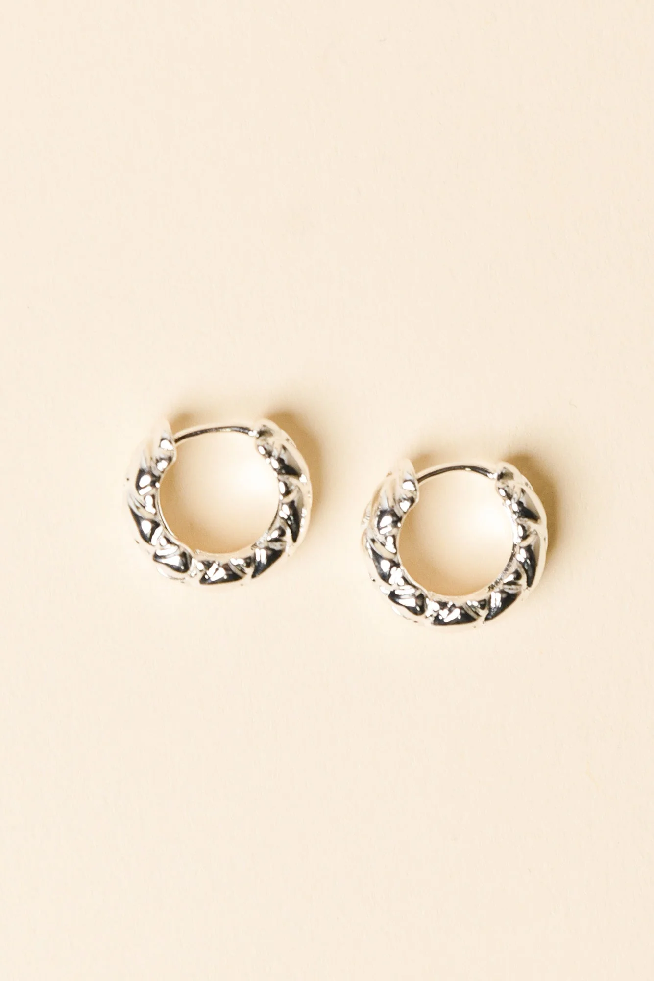 Macy Silver Huggie Earrings