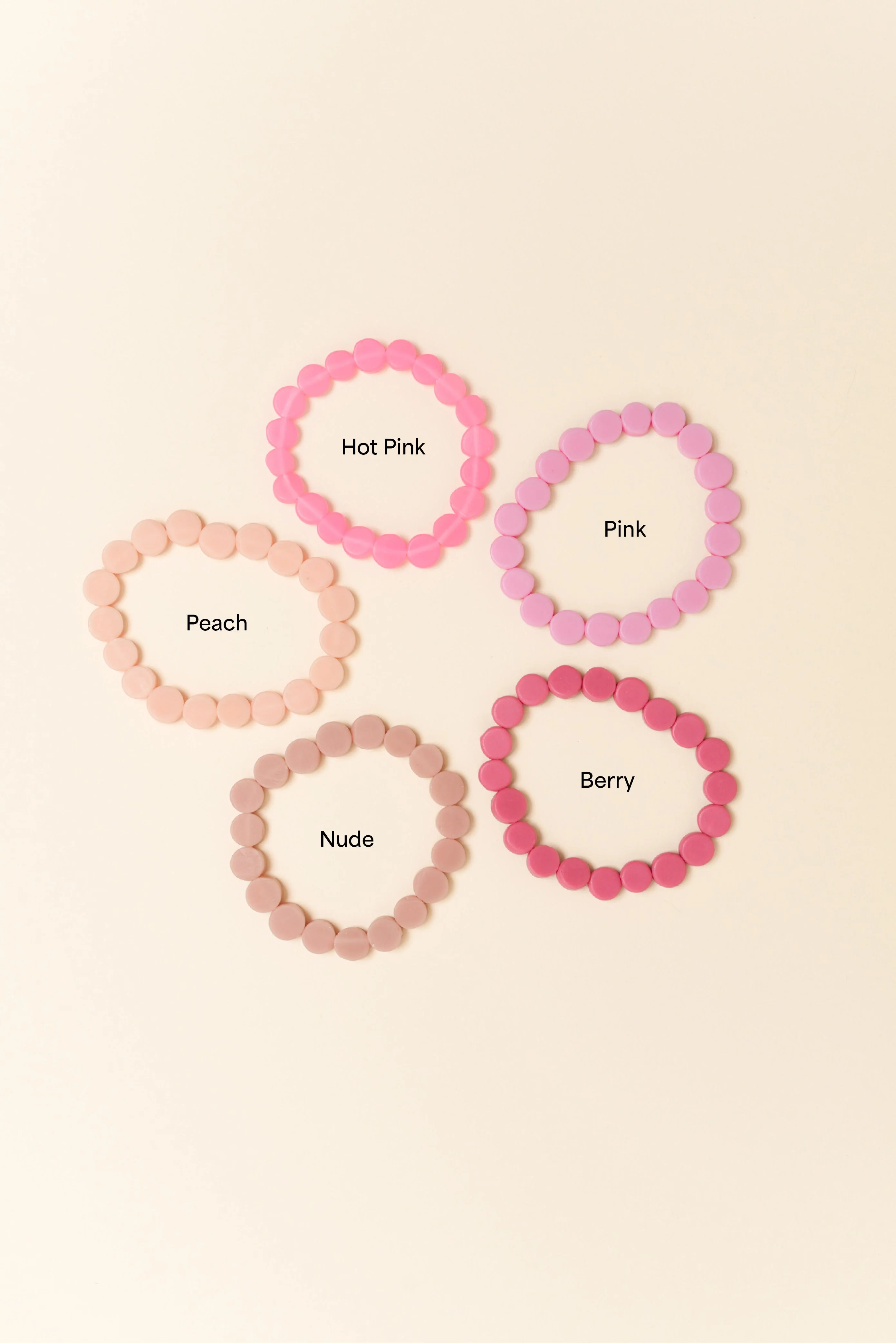 Mari Hot Pink Resin Beaded Bracelet - Image 2