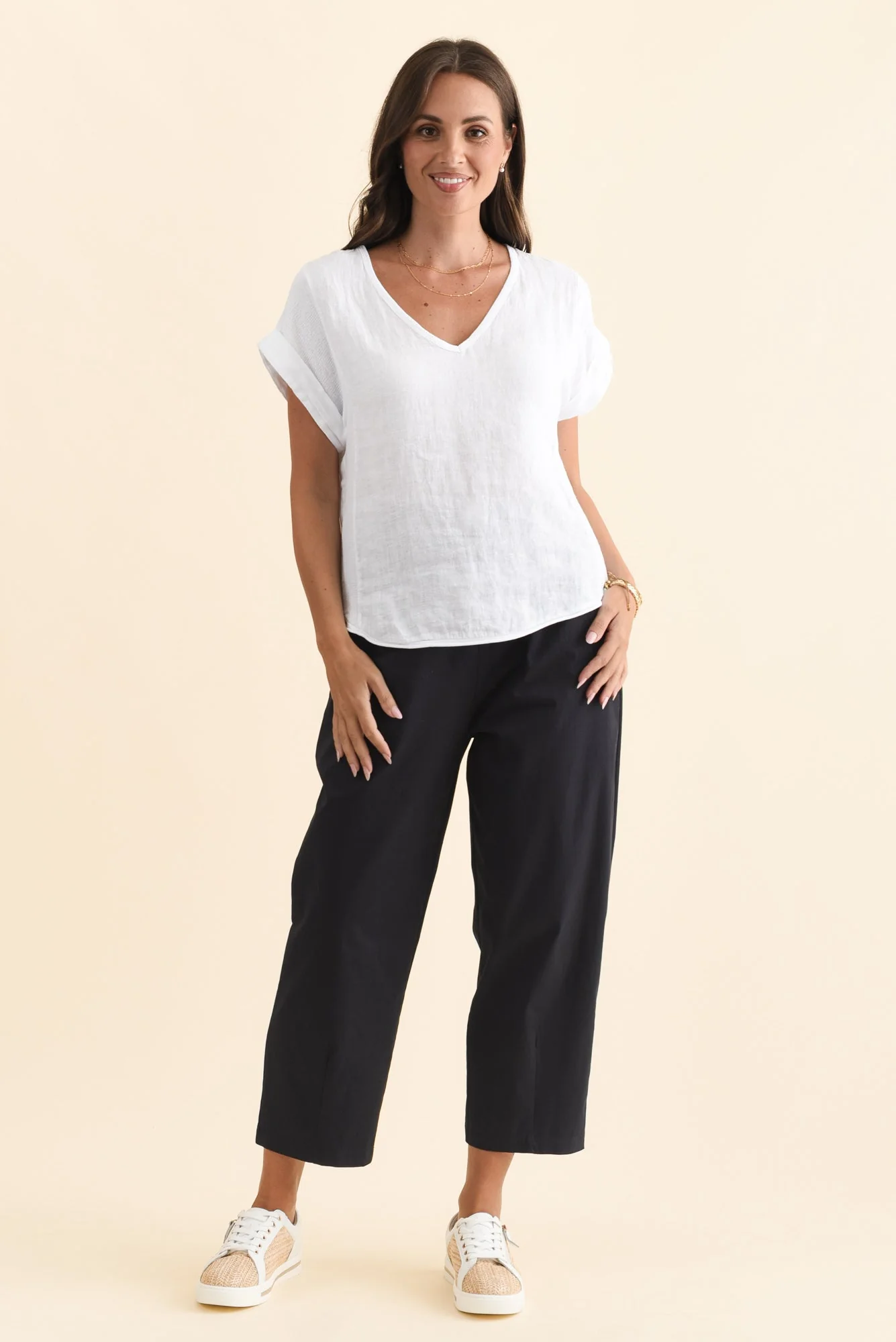 Martin Navy Cotton Barrel Pants - Image 6