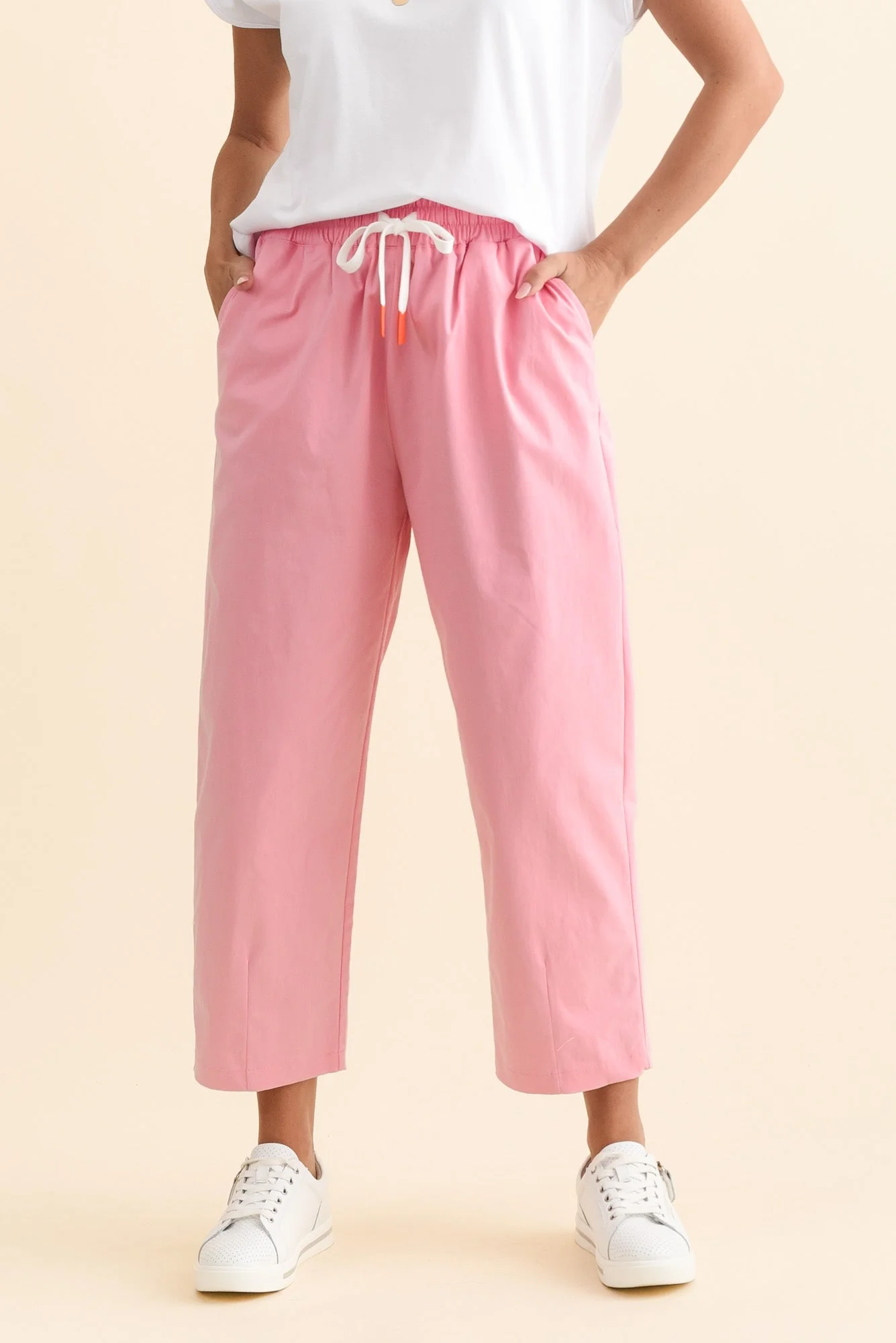 Martin Pink Cotton Barrel Pants