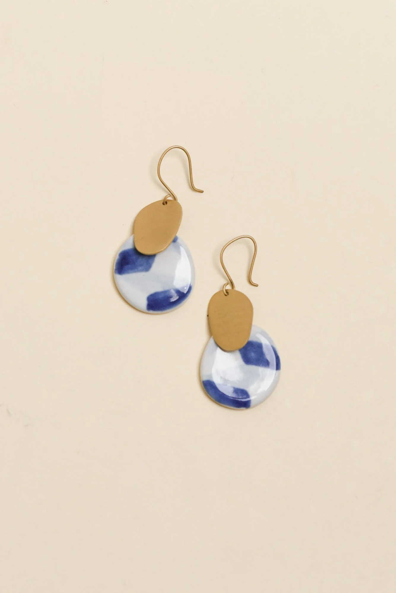Mattea Blue Abstract Drop Earrings