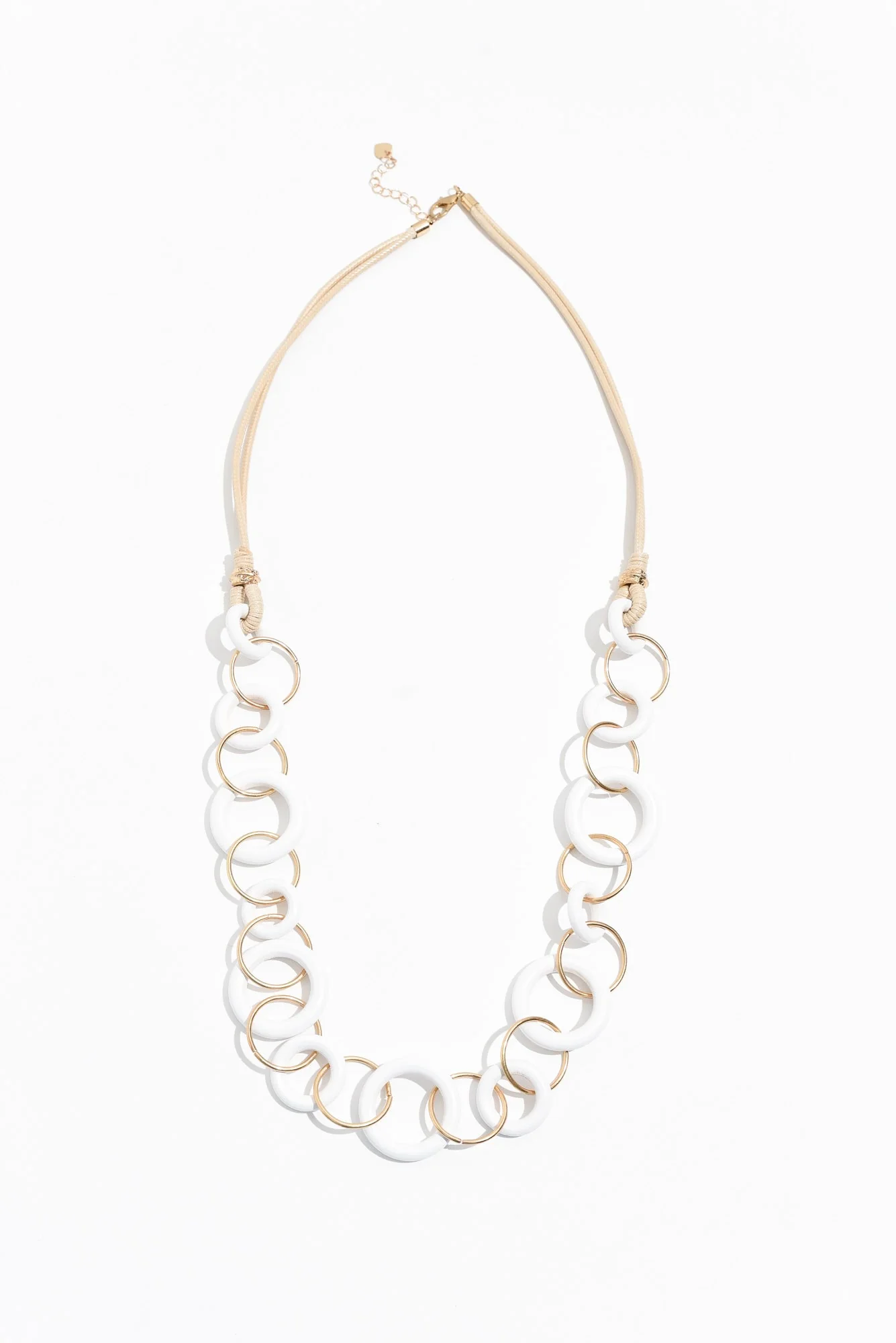 Myers White Wooden Link Necklace