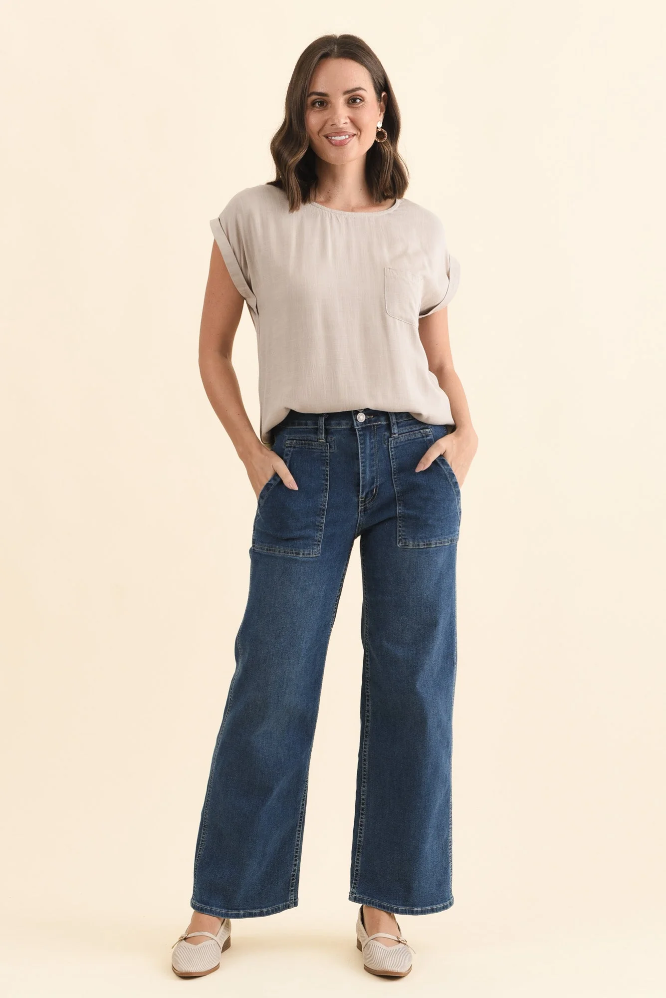 Orwell Mid Blue Straight Leg Jeans - Image 2