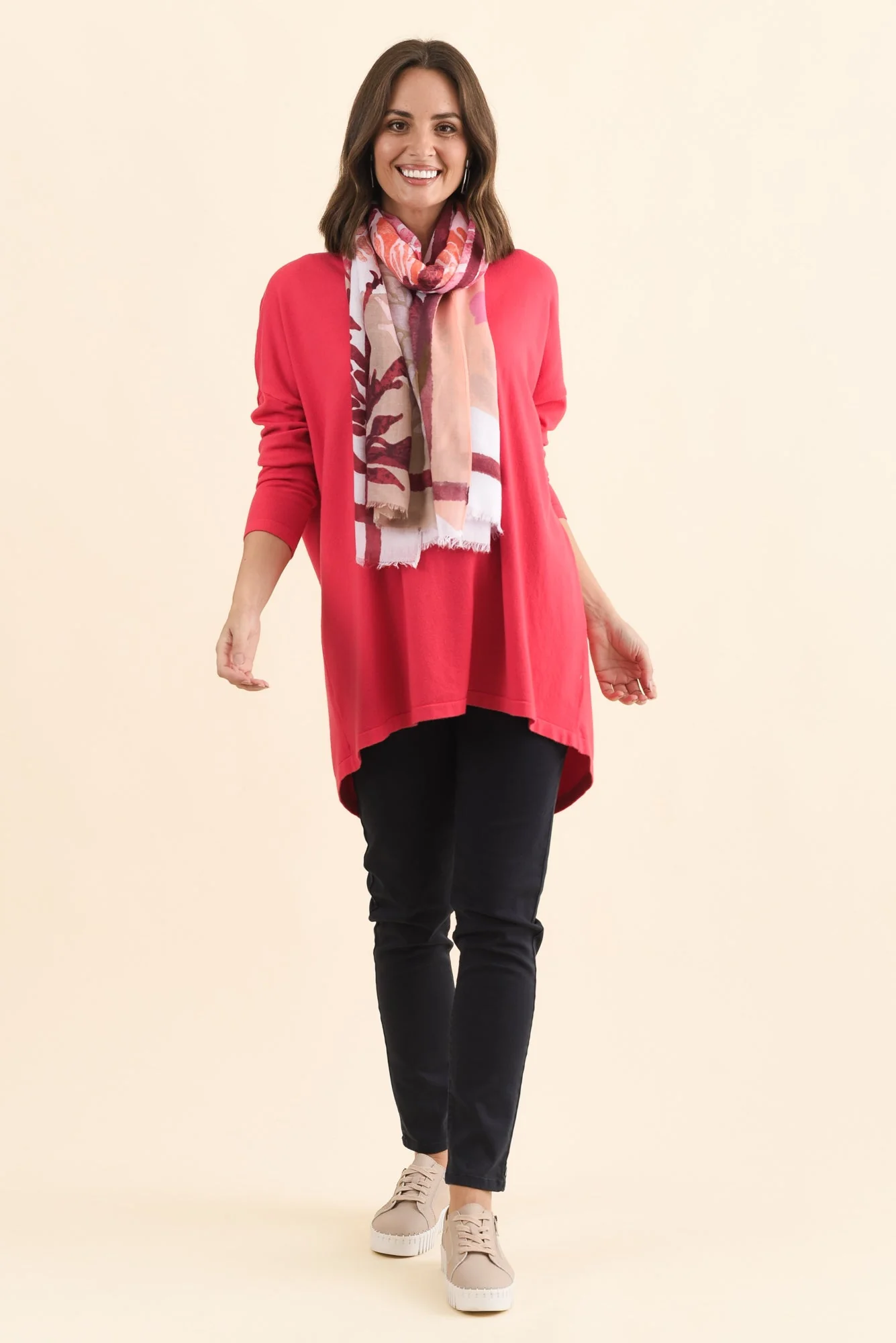Piper Berry V Neck Knit Jumper - Image 2