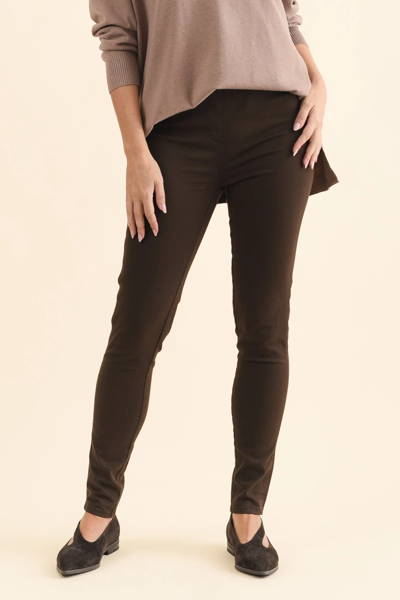 Reed Chocolate Stretch Cotton Pants