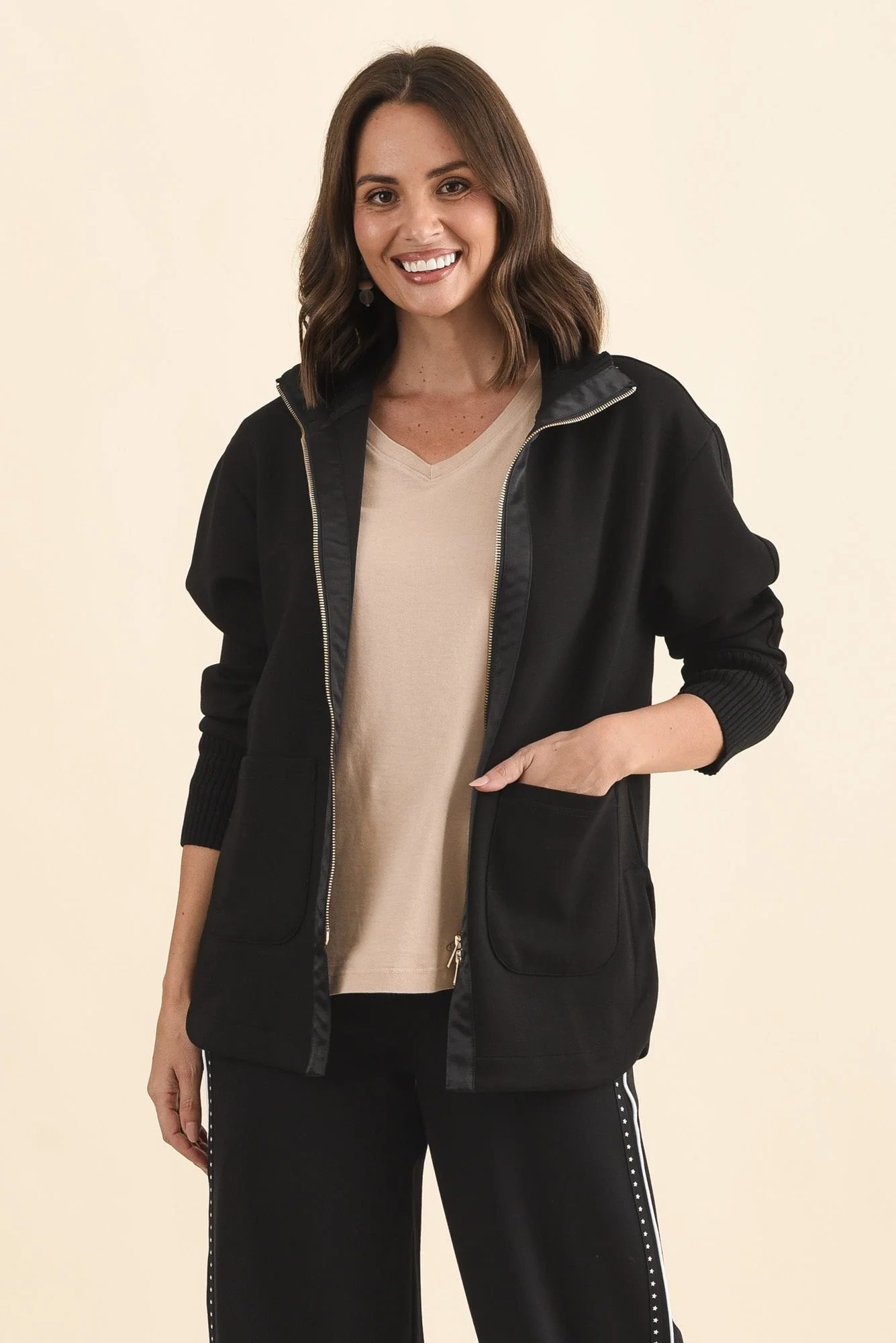 Sabi Black Zip Sweatshirt