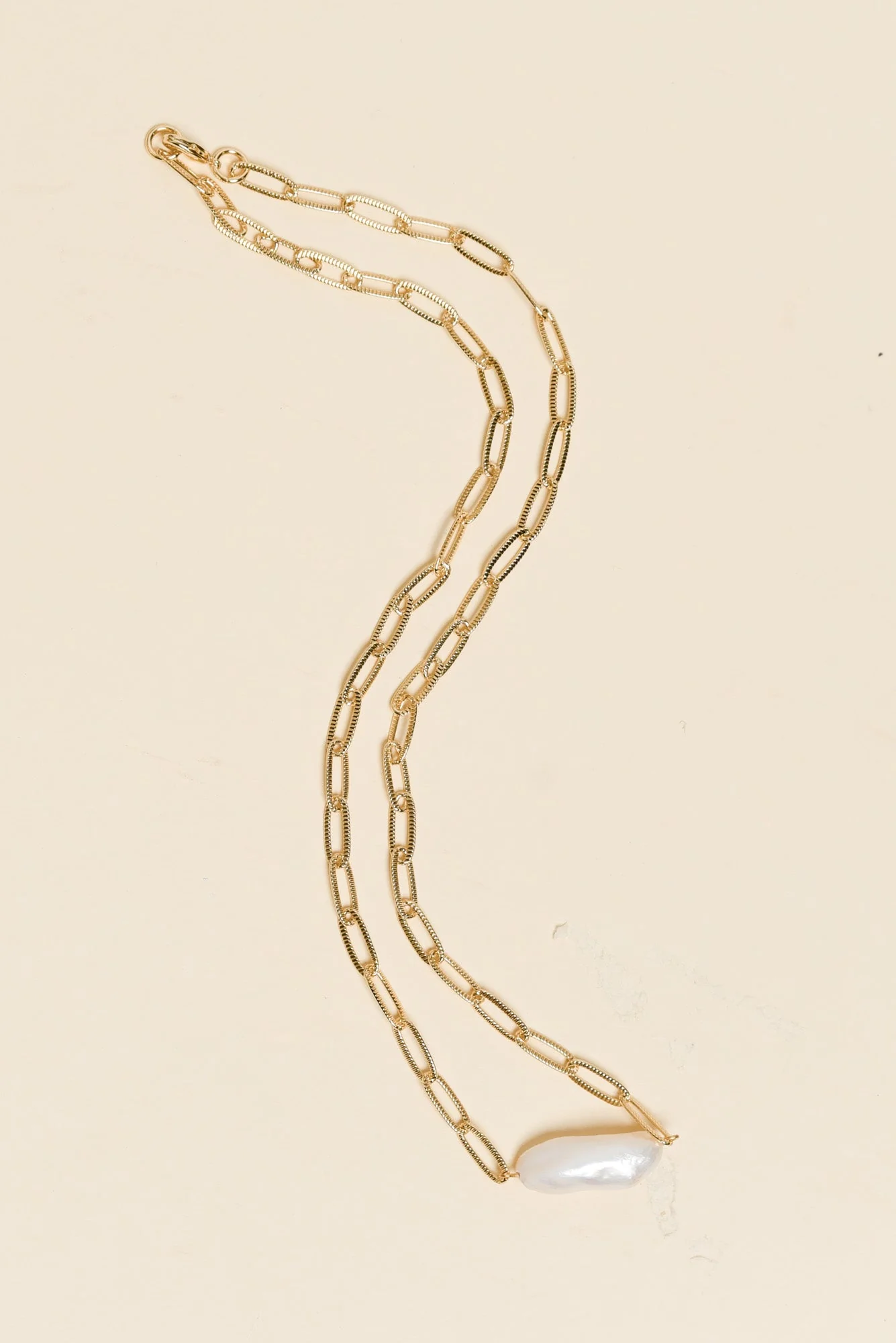 Sallie Gold Pearl Necklace