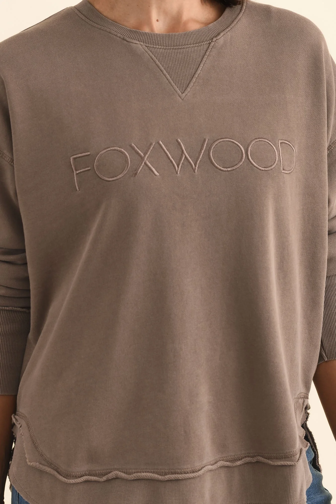 Simplified Brown Cotton Crewneck Sweatshirt - Image 5