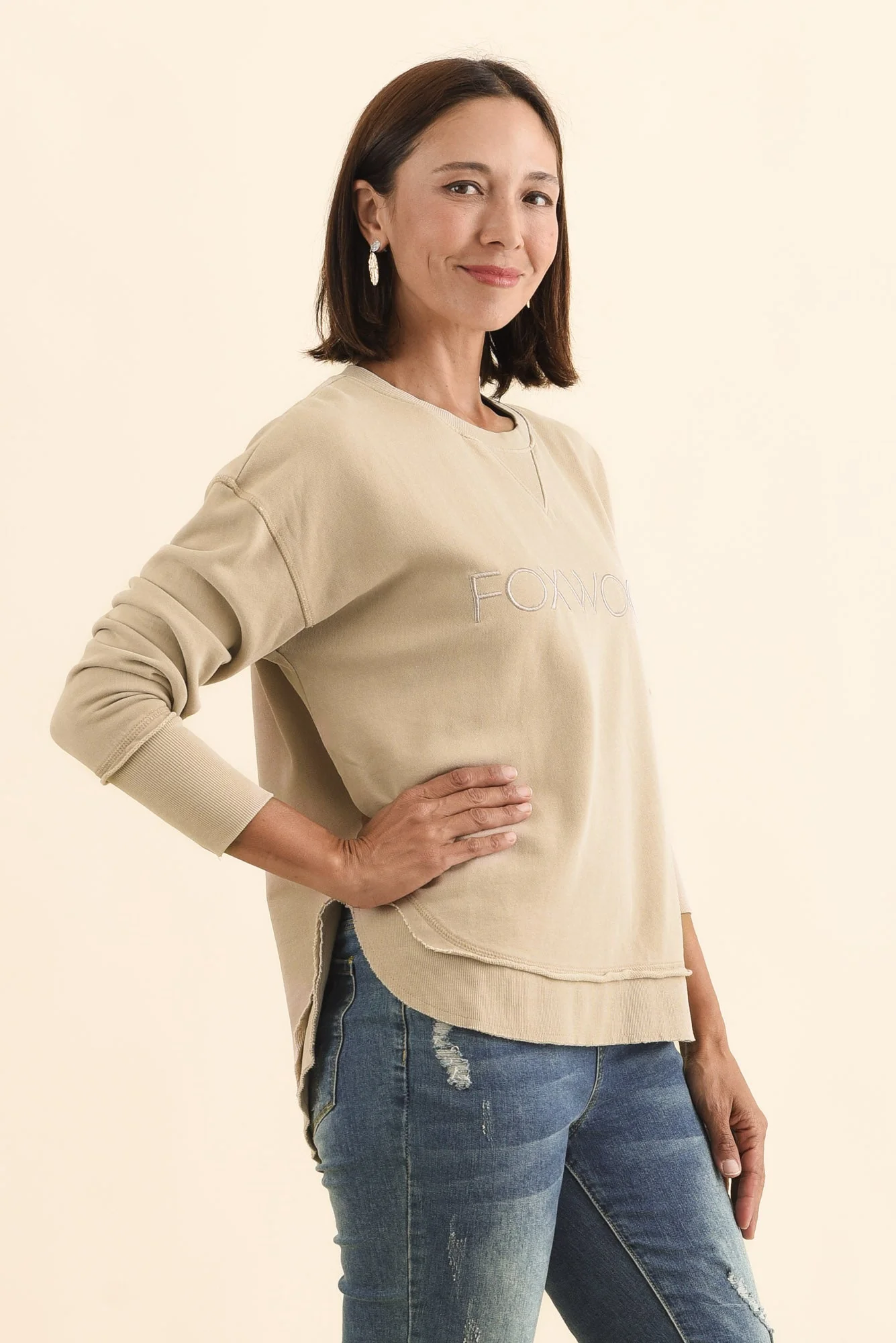 Simplified Oat Cotton Crewneck Sweatshirt - Image 4