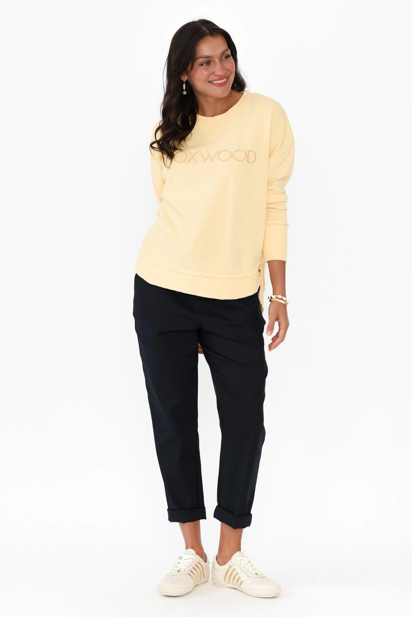 Simplified Yellow Cotton Crewneck Sweatshirt - Image 6