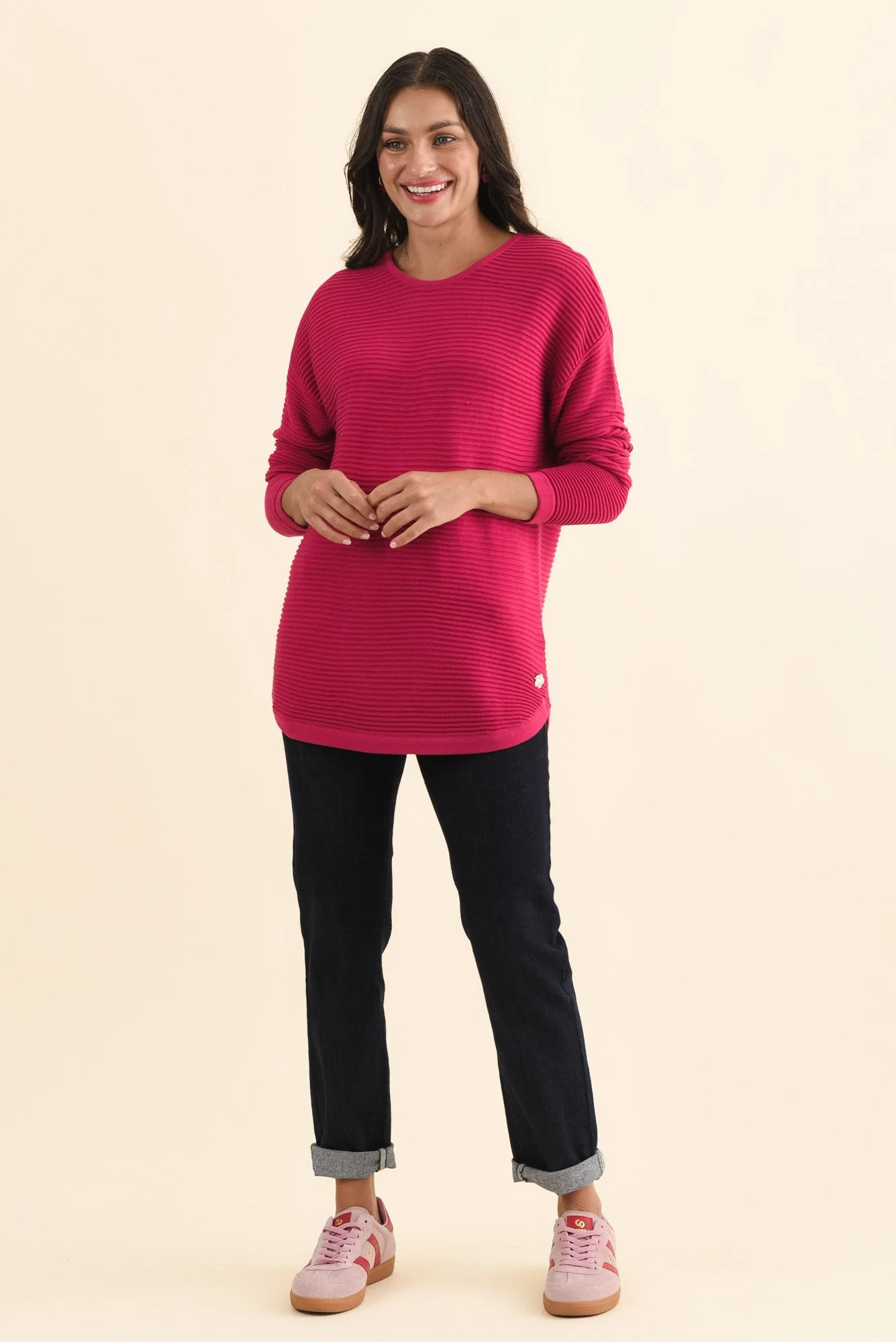 Somer Hot Pink Organic Cotton Knit Sweater - Image 2