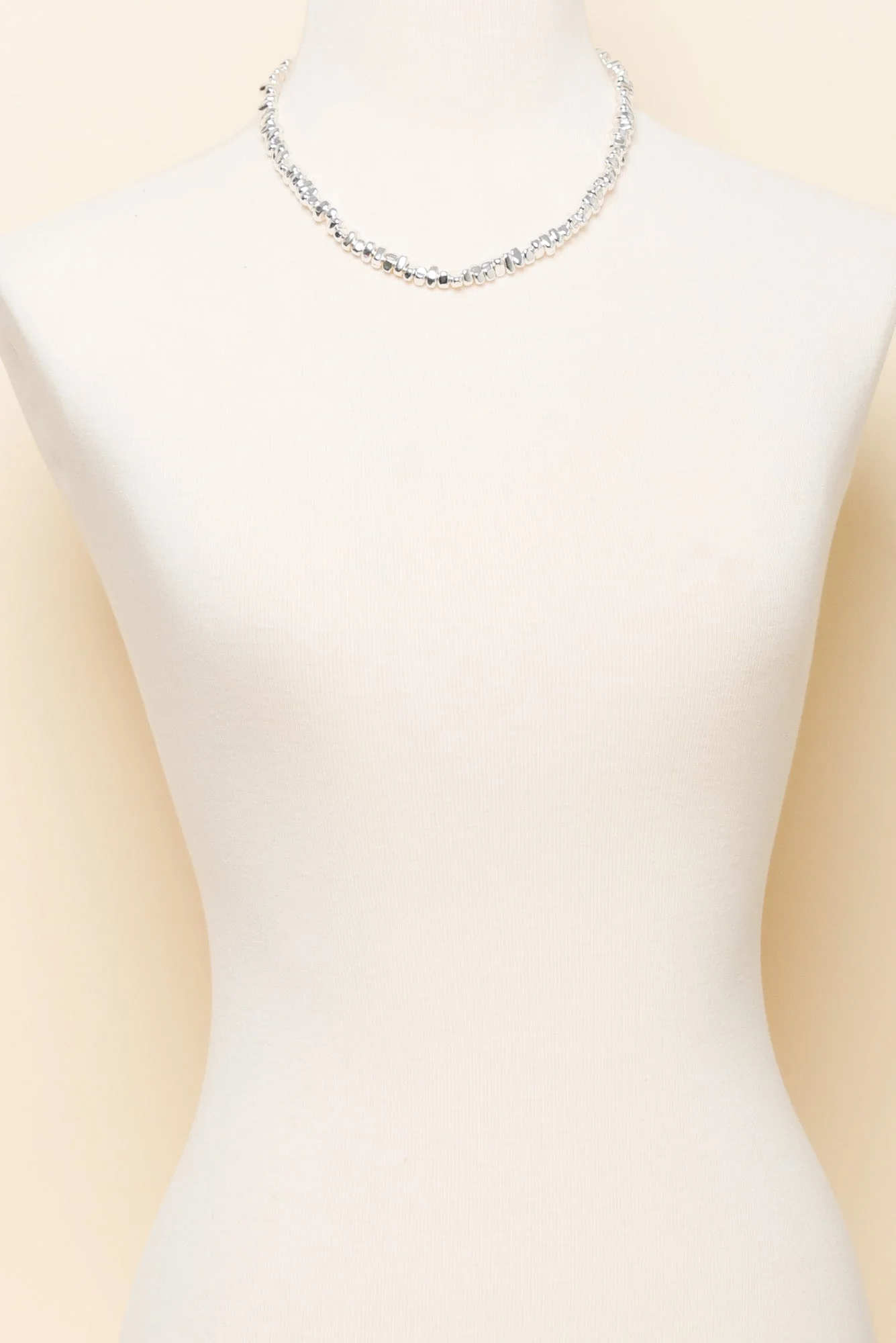 Steph Silver Beaded Necklace - Image 2