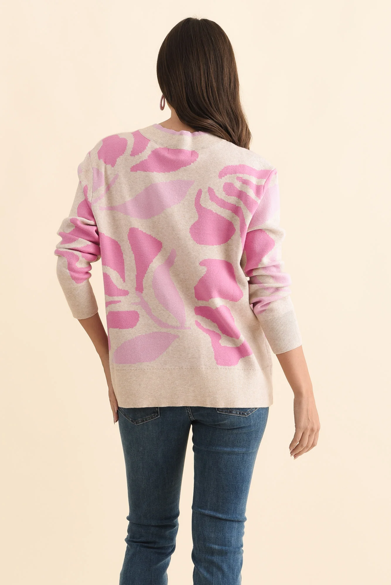 Swan Pink Flower Knit Sweater - Image 4