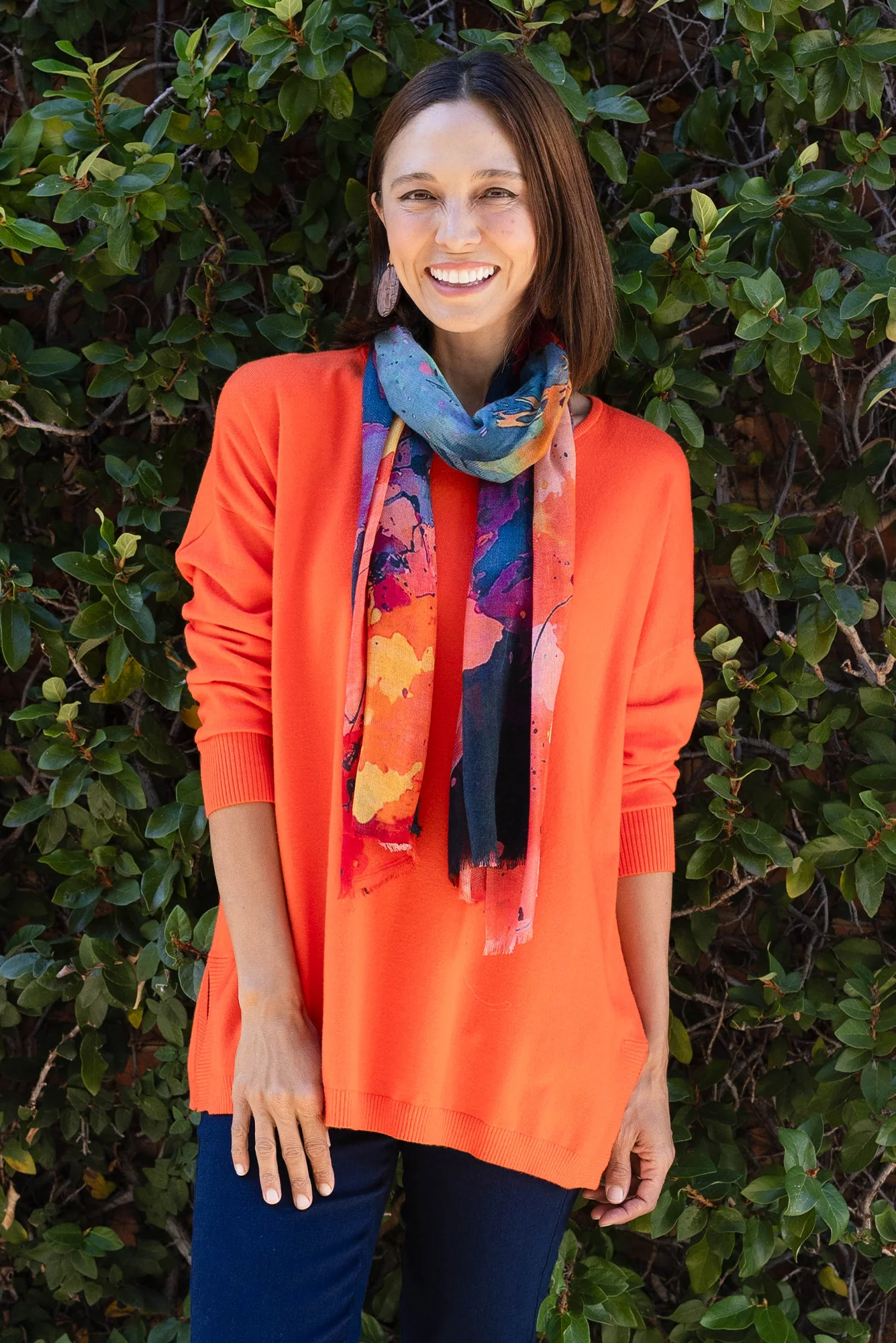 Tanner Orange Knit Sweater