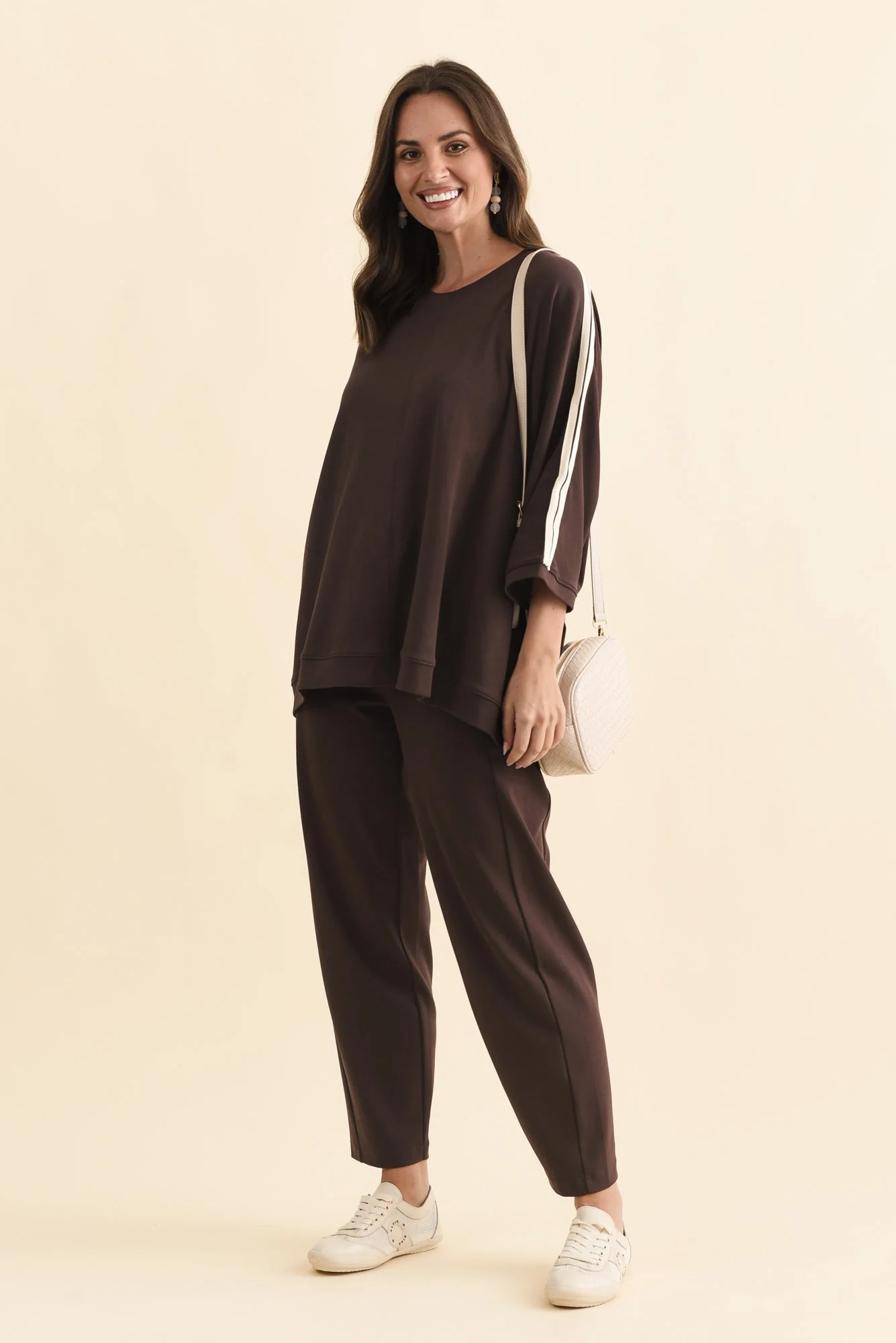Tenille Chocolate Cotton Barrel Pants - Image 6