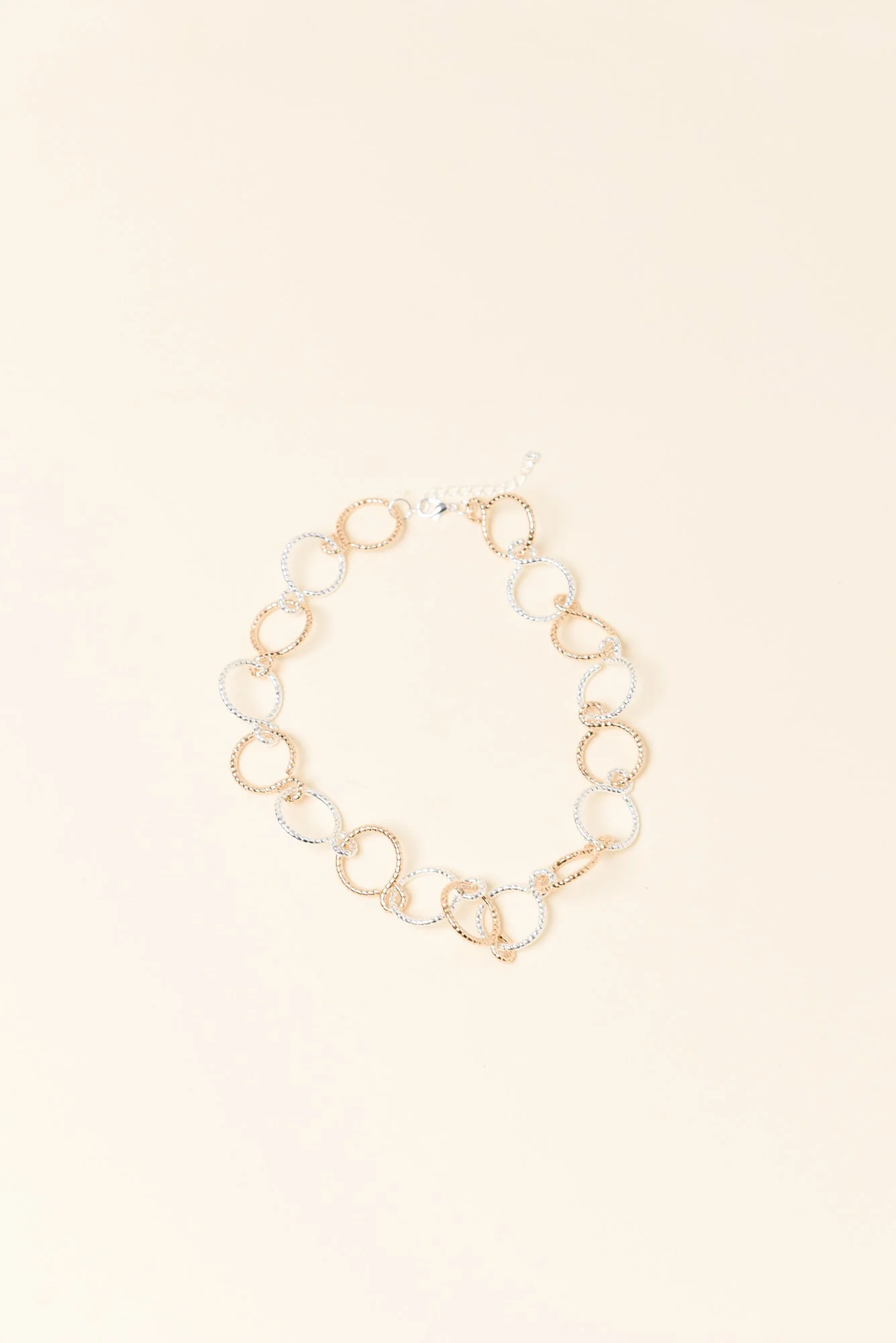 Theta Two Tone Ring Link Necklace