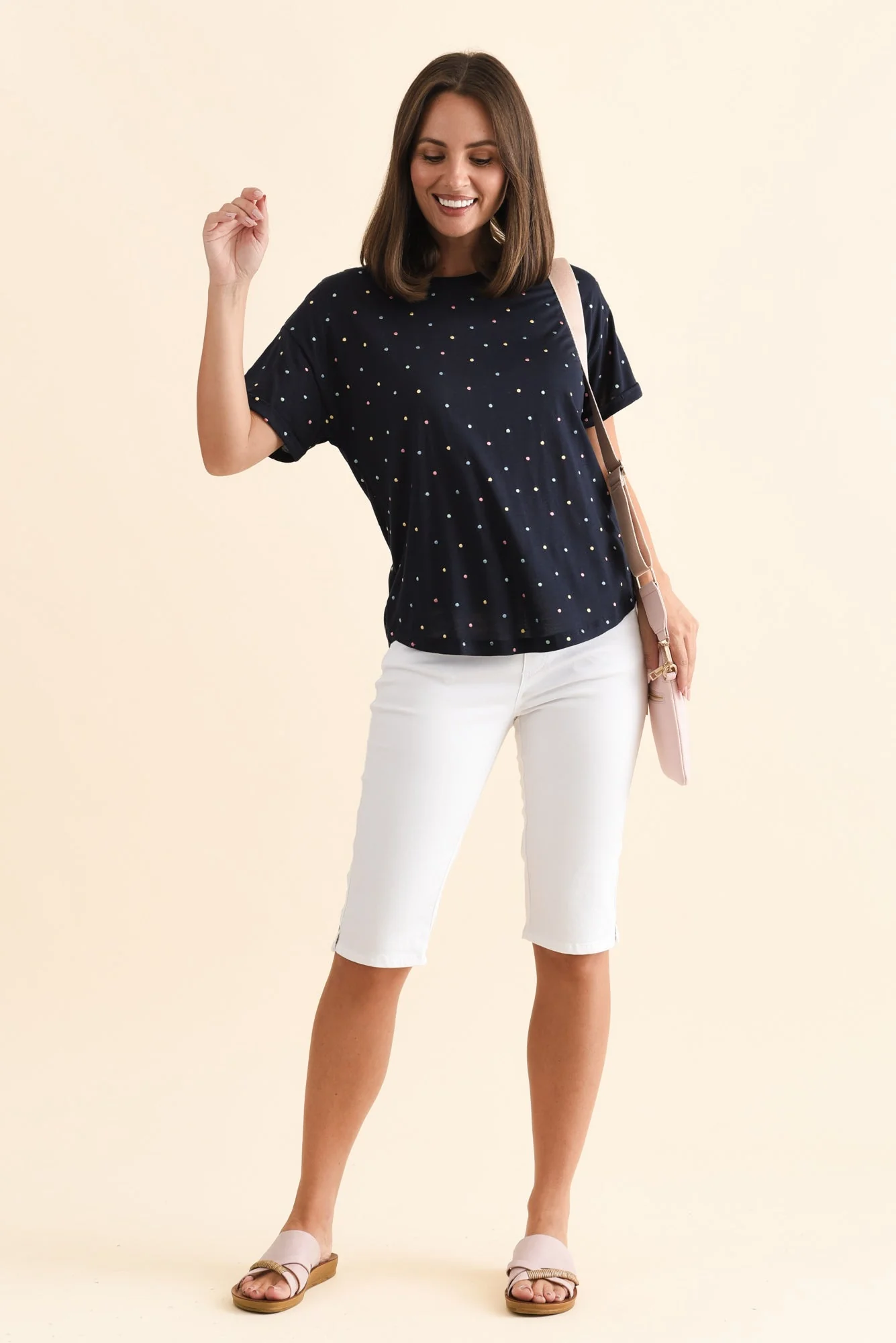 Tora White Stretch Shorts - Image 2