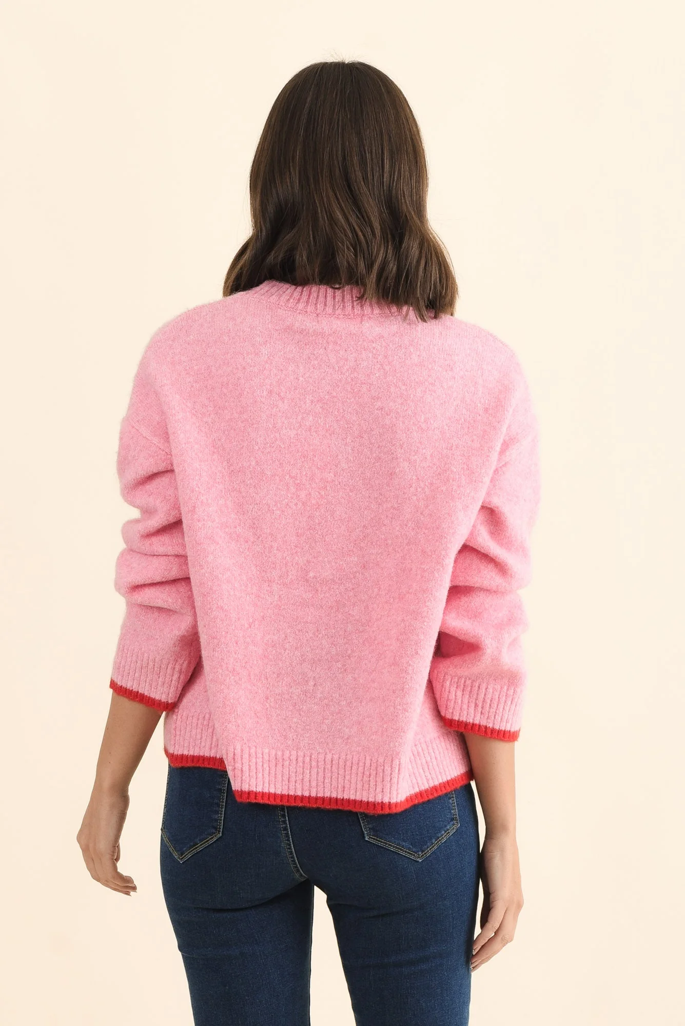 Zoe Pink Heart Knit Sweater - Image 4